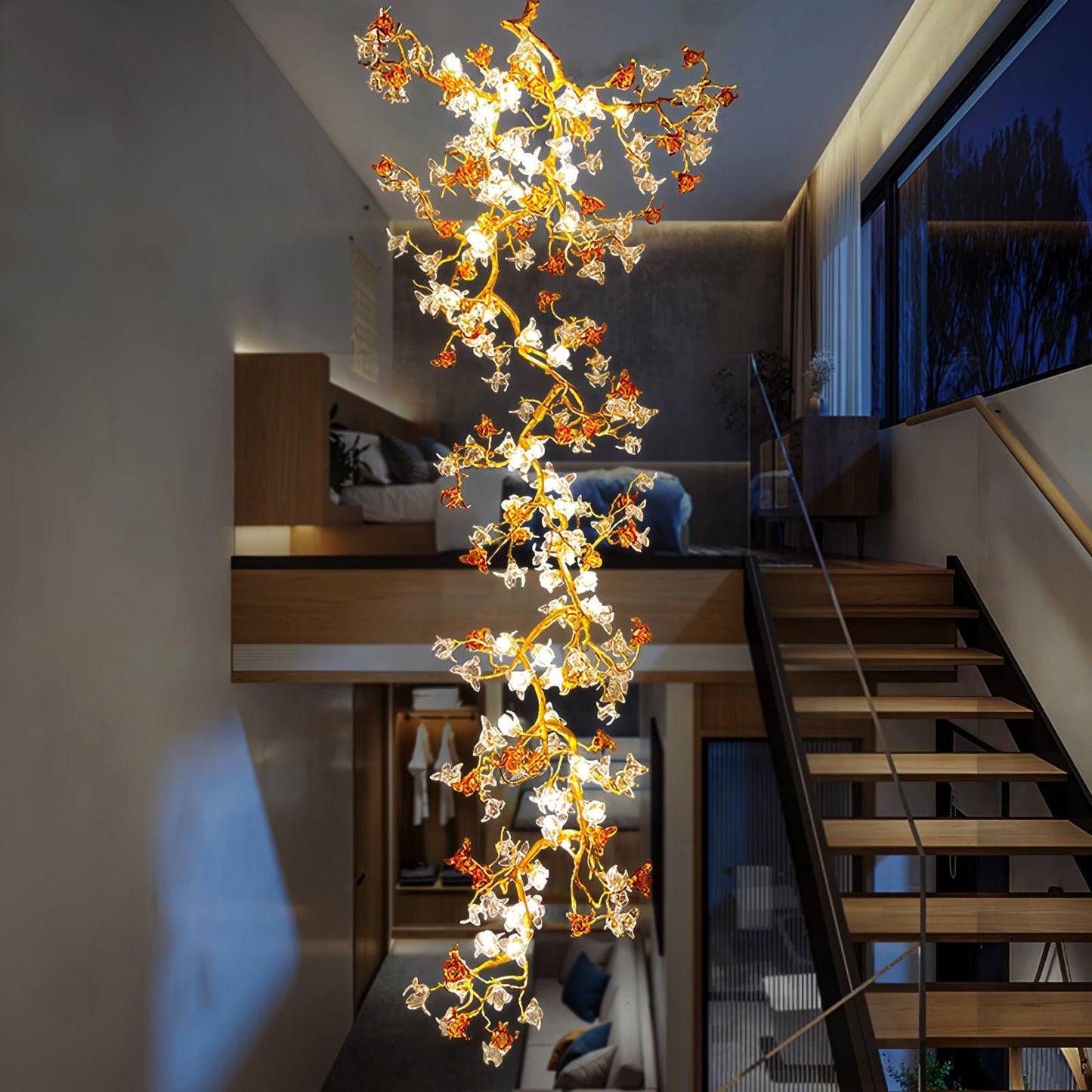Brass Maple Branch Chandelier - YIOSI