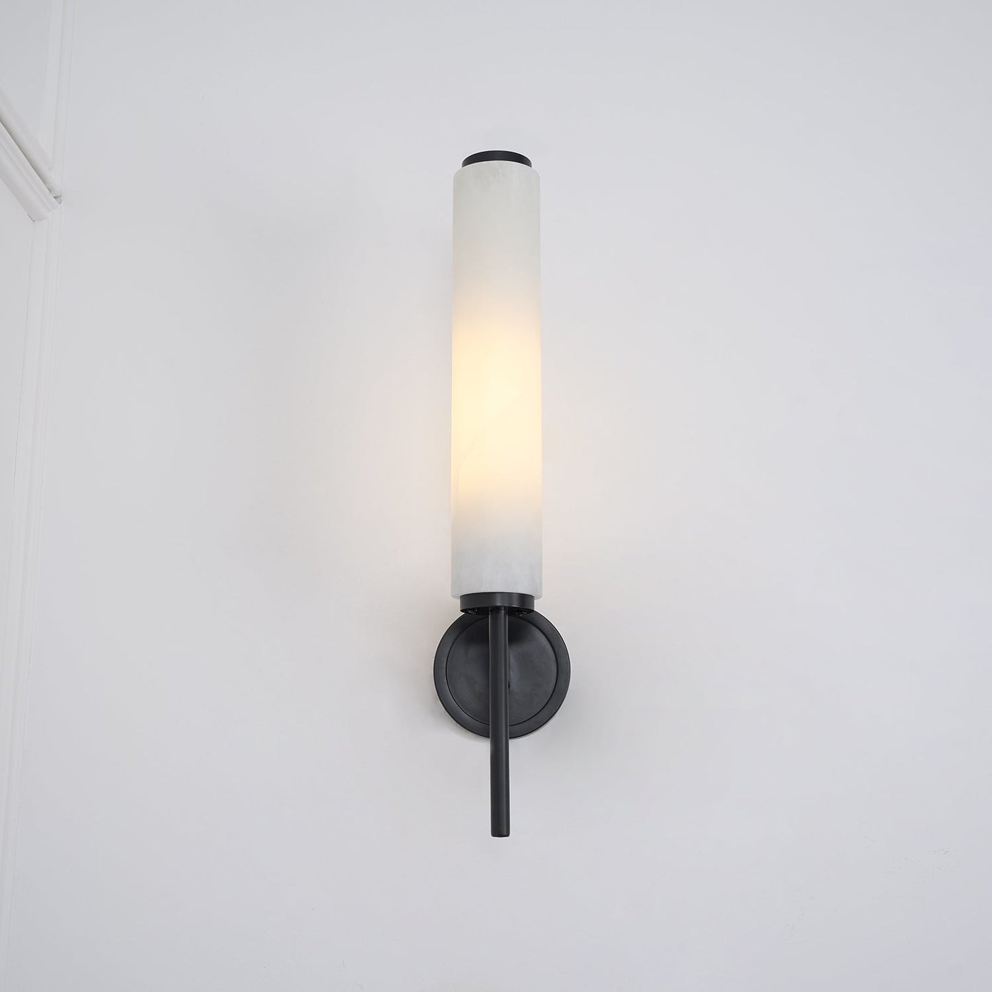 Brindisi Brass & White Alabaster Wall Sconce with LED Glow