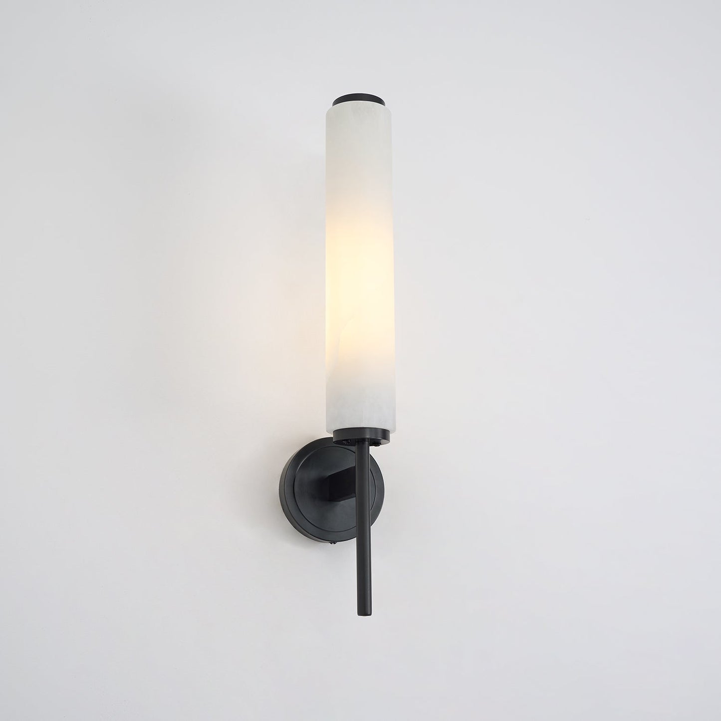 Brindisi Brass & White Alabaster Wall Sconce with LED Glow