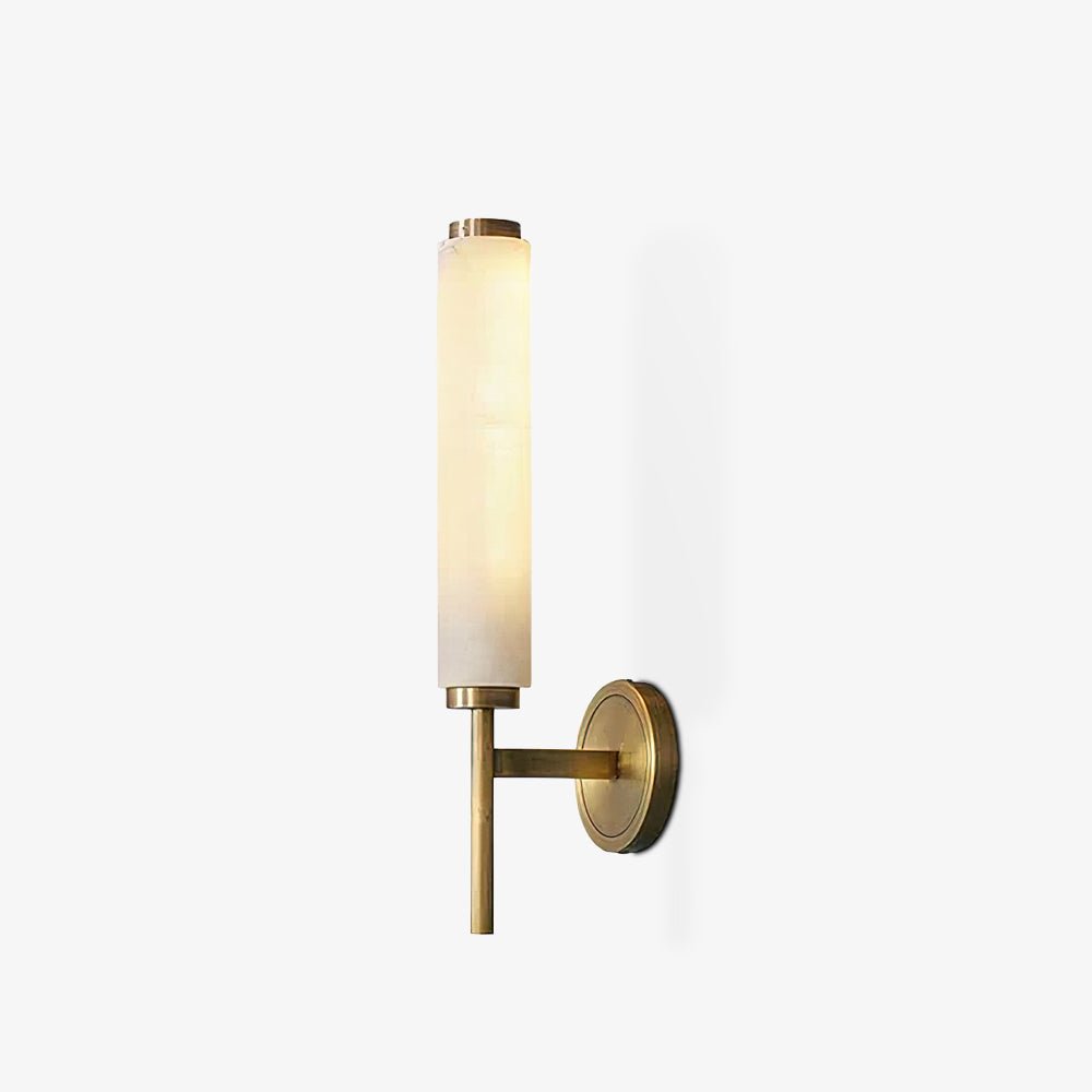 Brindisi Brass & White Alabaster Wall Sconce with LED Glow