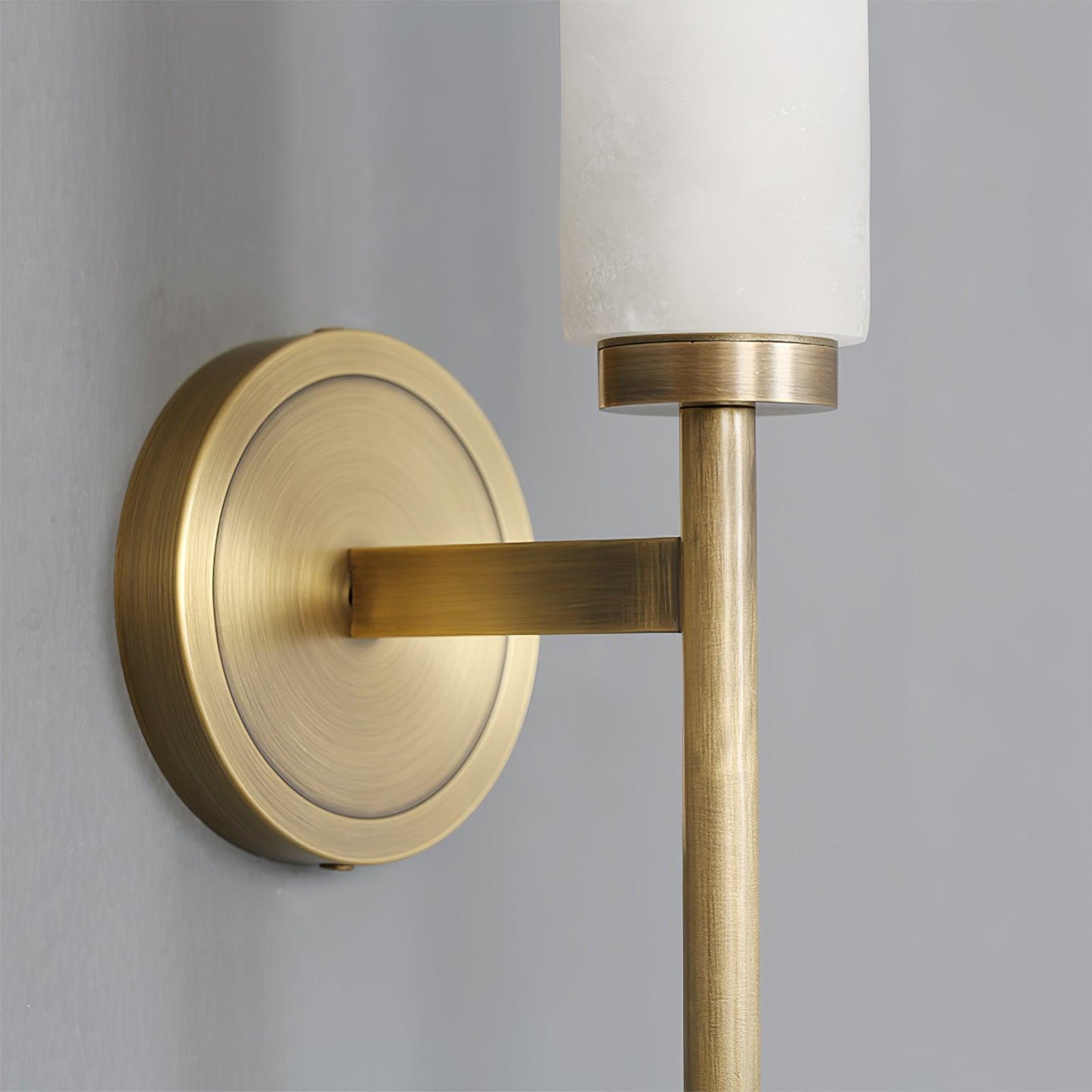 Brindisi Brass & White Alabaster Wall Sconce with LED Glow