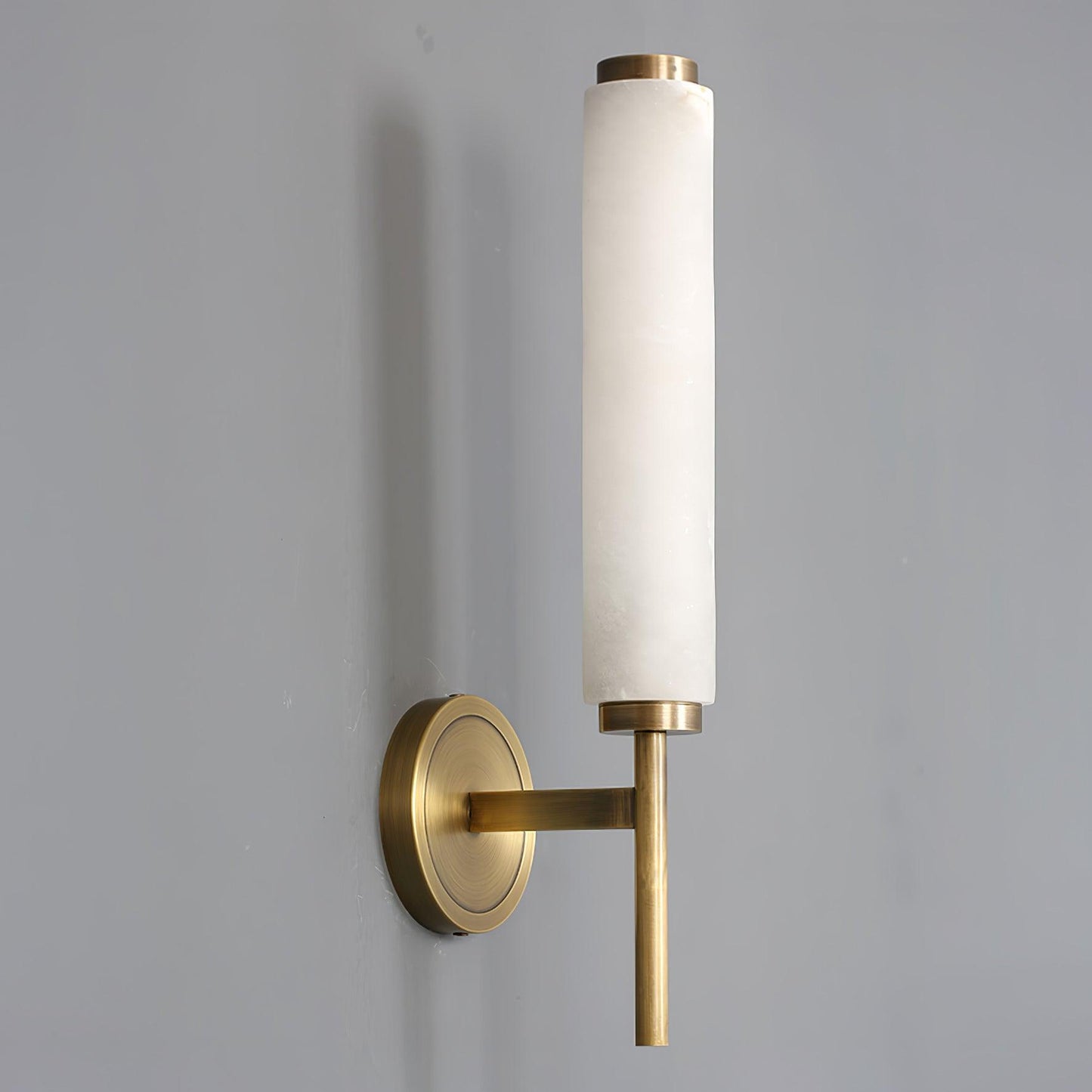 Brindisi Brass & White Alabaster Wall Sconce with LED Glow