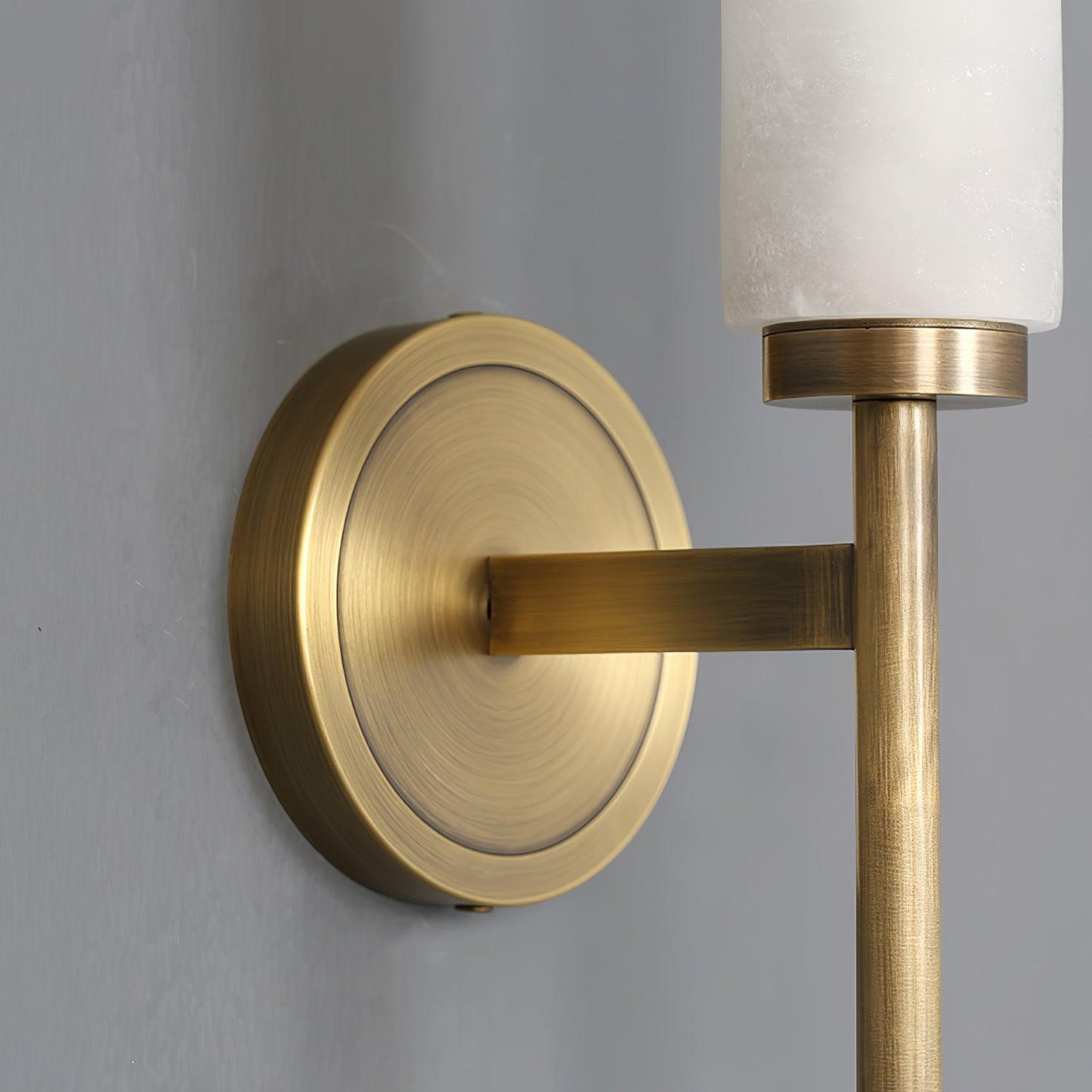 Brindisi Brass & White Alabaster Wall Sconce with LED Glow