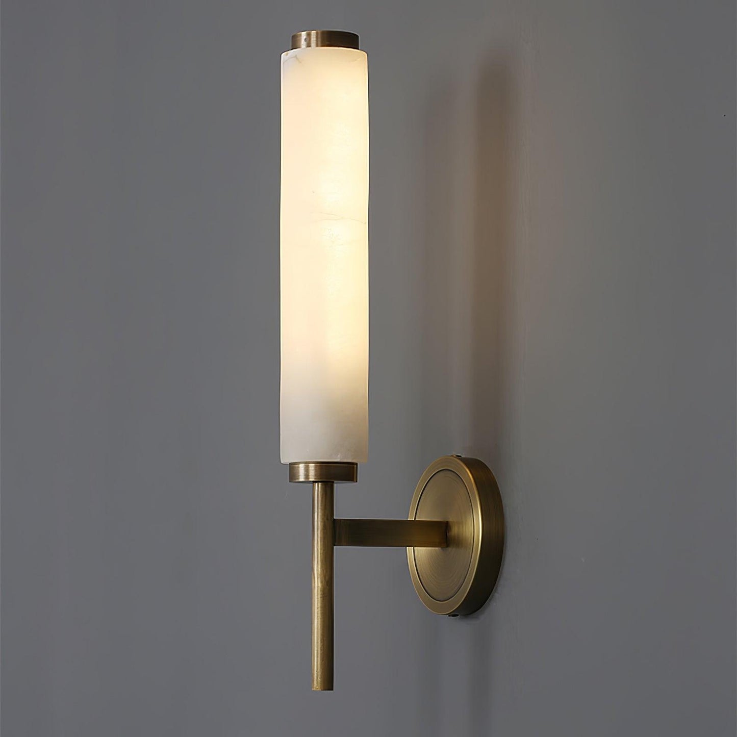 Brindisi Brass & White Alabaster Wall Sconce with LED Glow