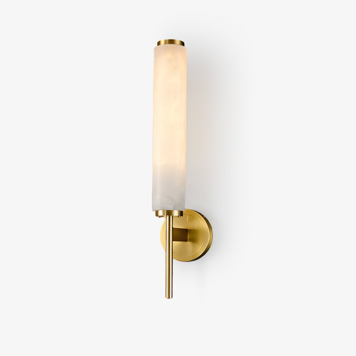 Brindisi Brass & White Alabaster Wall Sconce with LED Glow