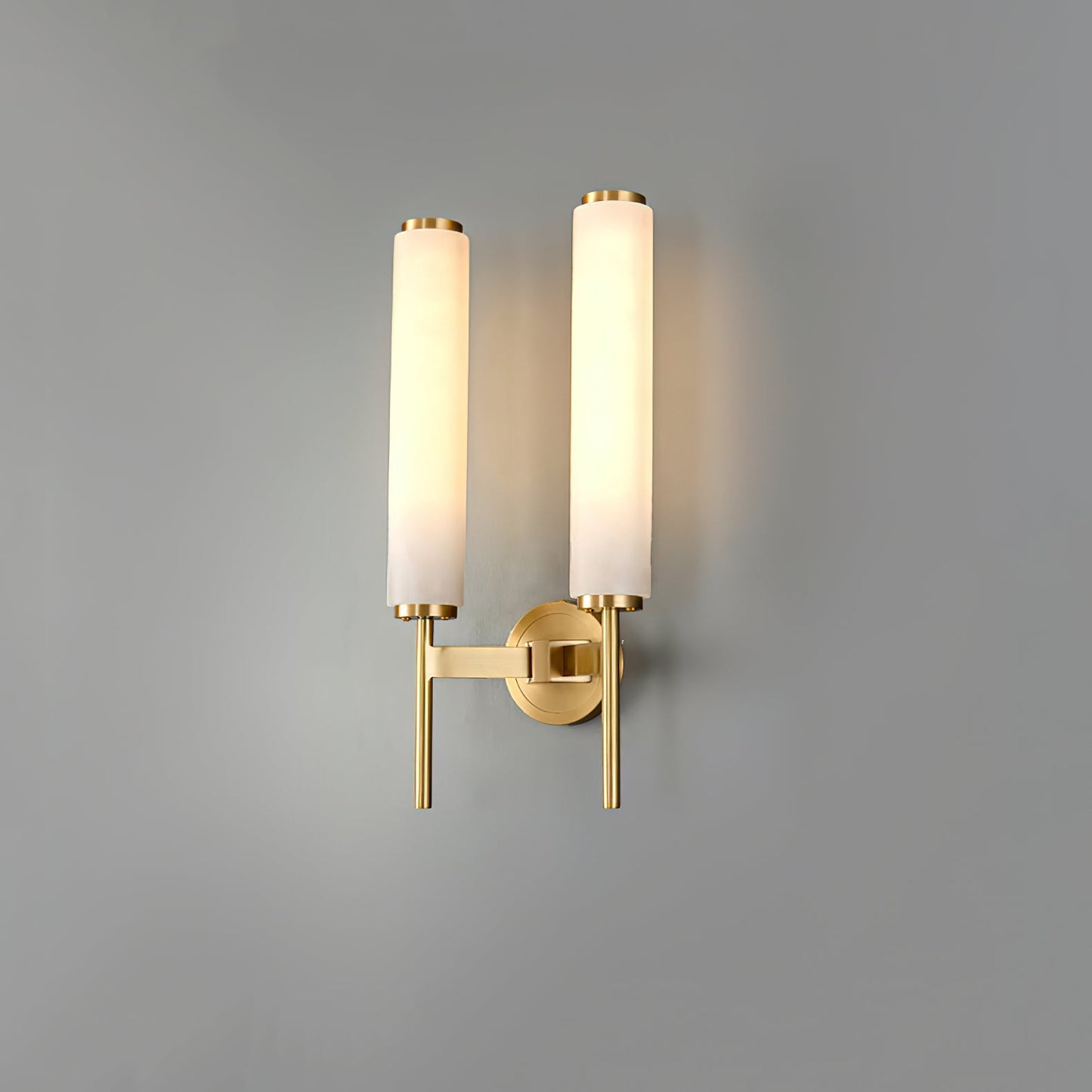 Brindisi Brass & White Alabaster Wall Sconce with LED Glow