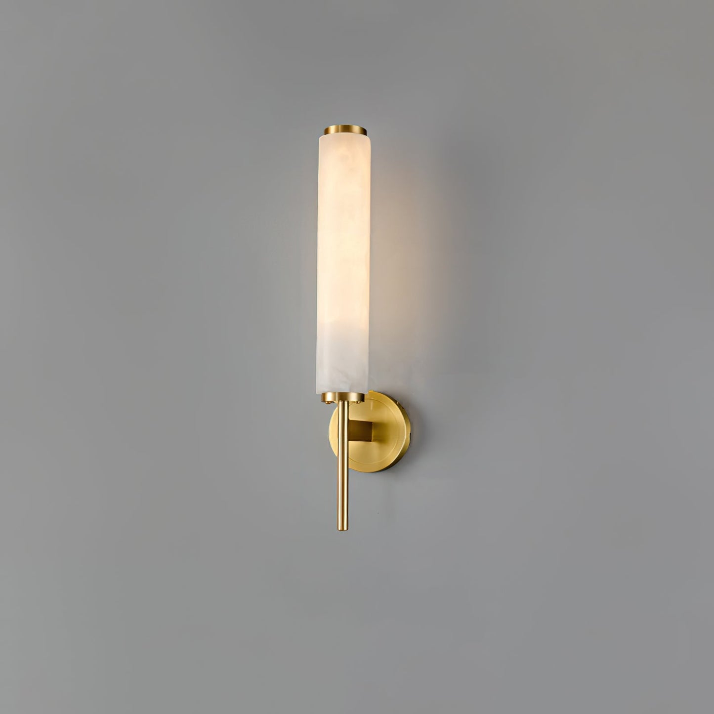 Brindisi Brass & White Alabaster Wall Sconce with LED Glow