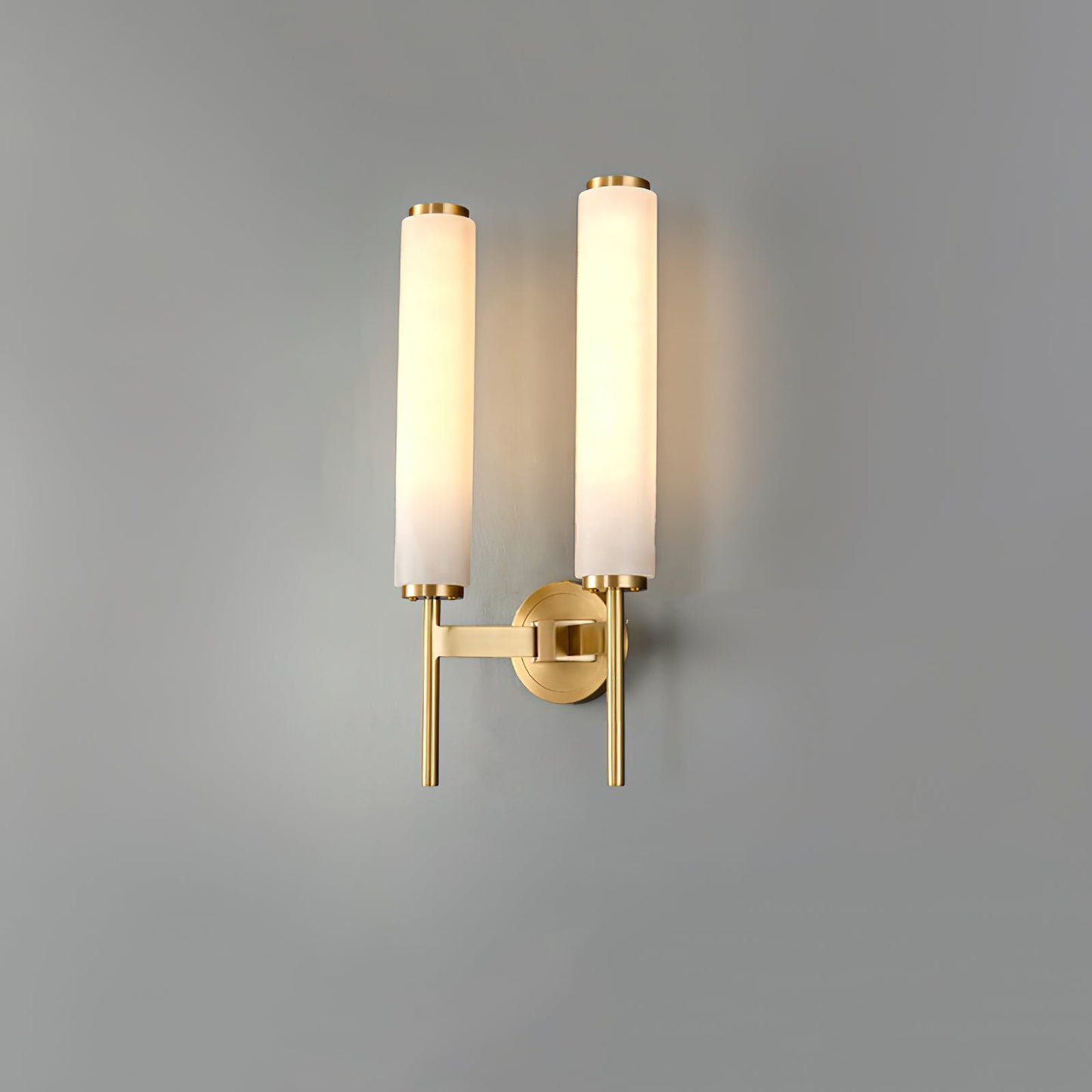 Brindisi Brass & White Alabaster Wall Sconce with LED Glow