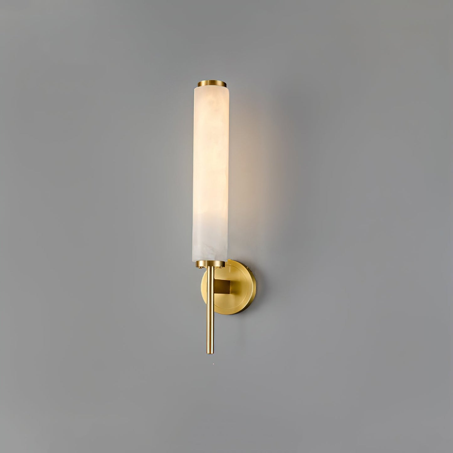 Brindisi Brass & White Alabaster Wall Sconce with LED Glow