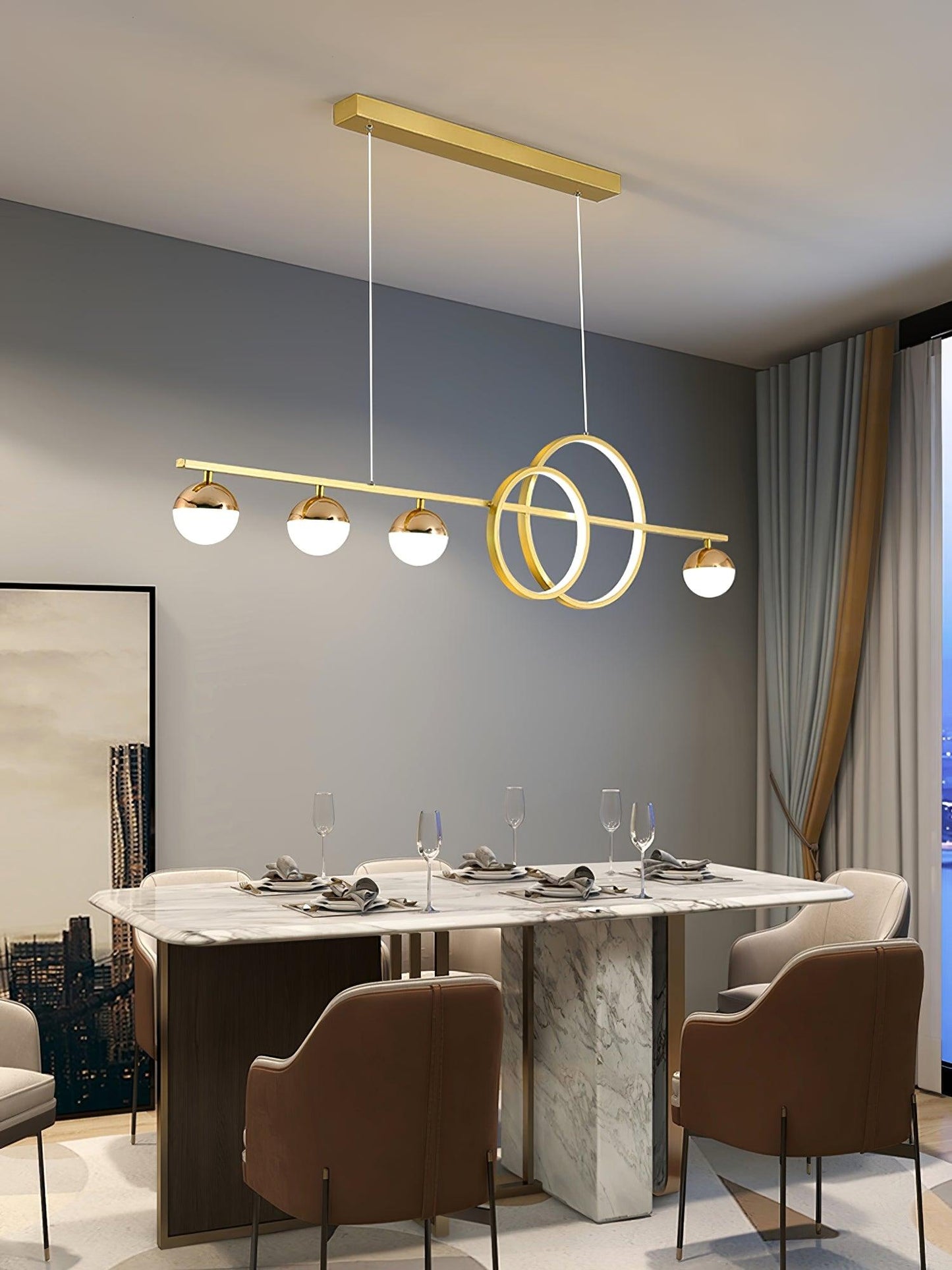 Brooklyn Double Circle Chandelier - YIOSI