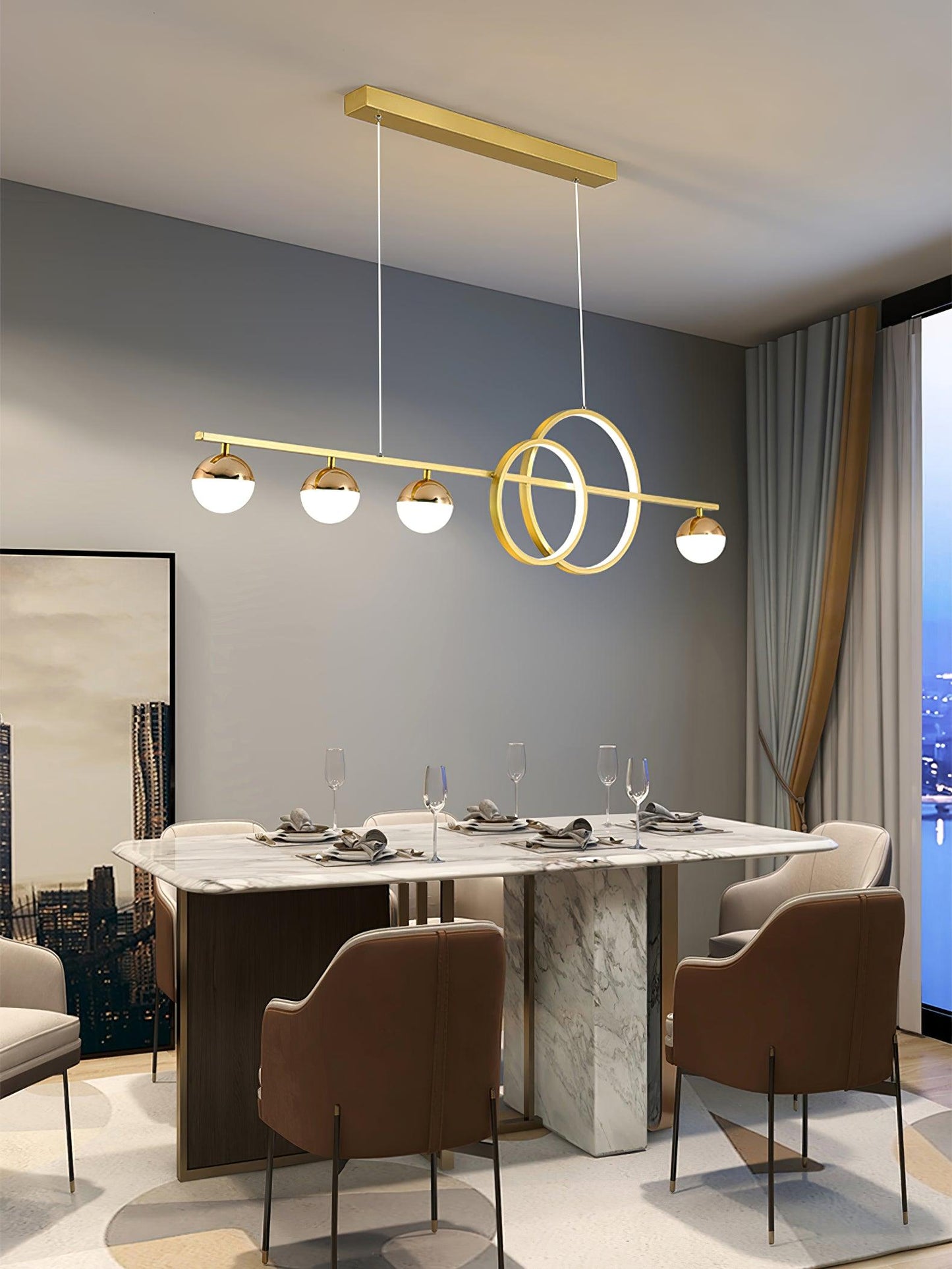 Brooklyn Double Circle Chandelier - YIOSI