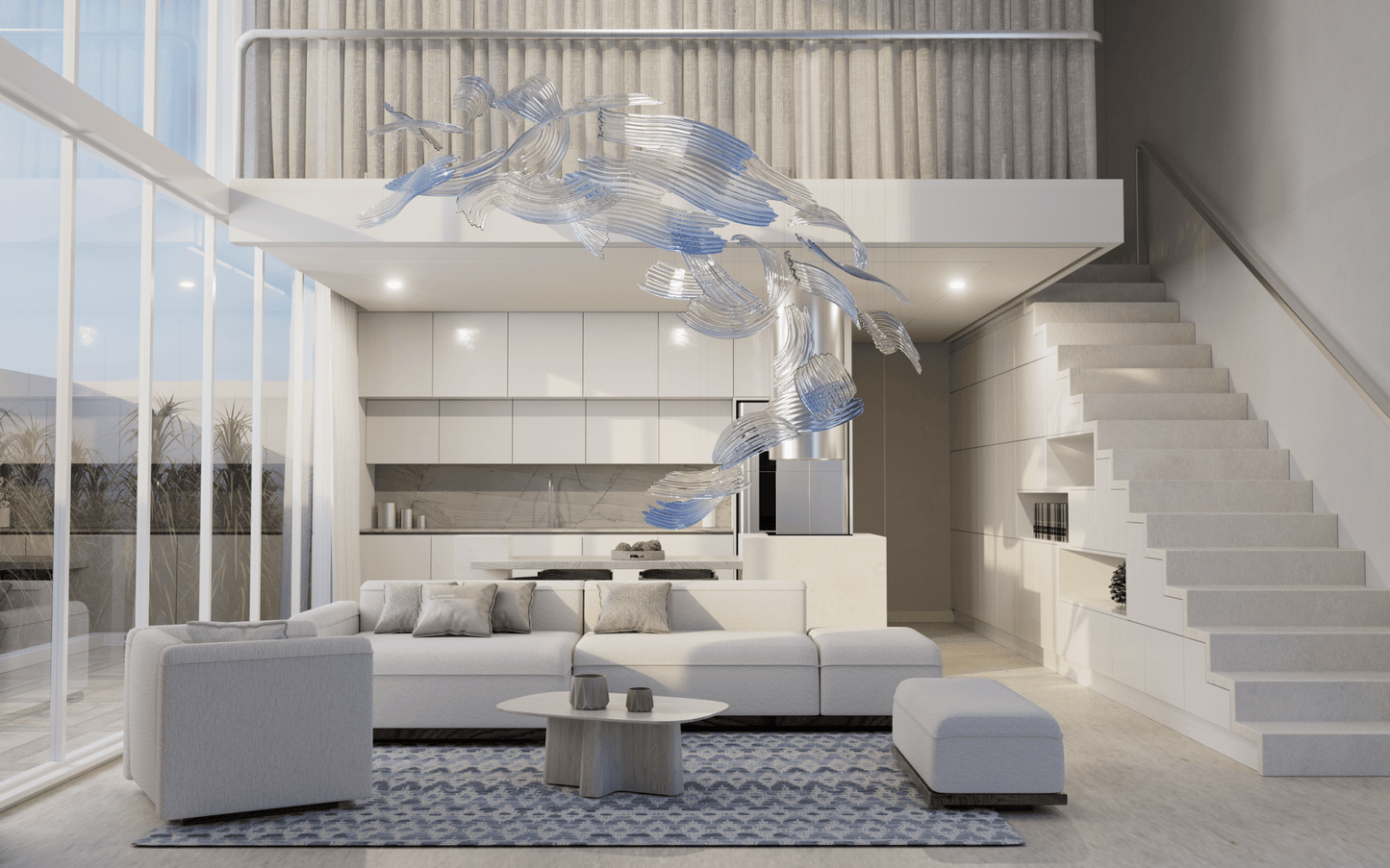 Brush Art Glass Chandelier - YIOSI