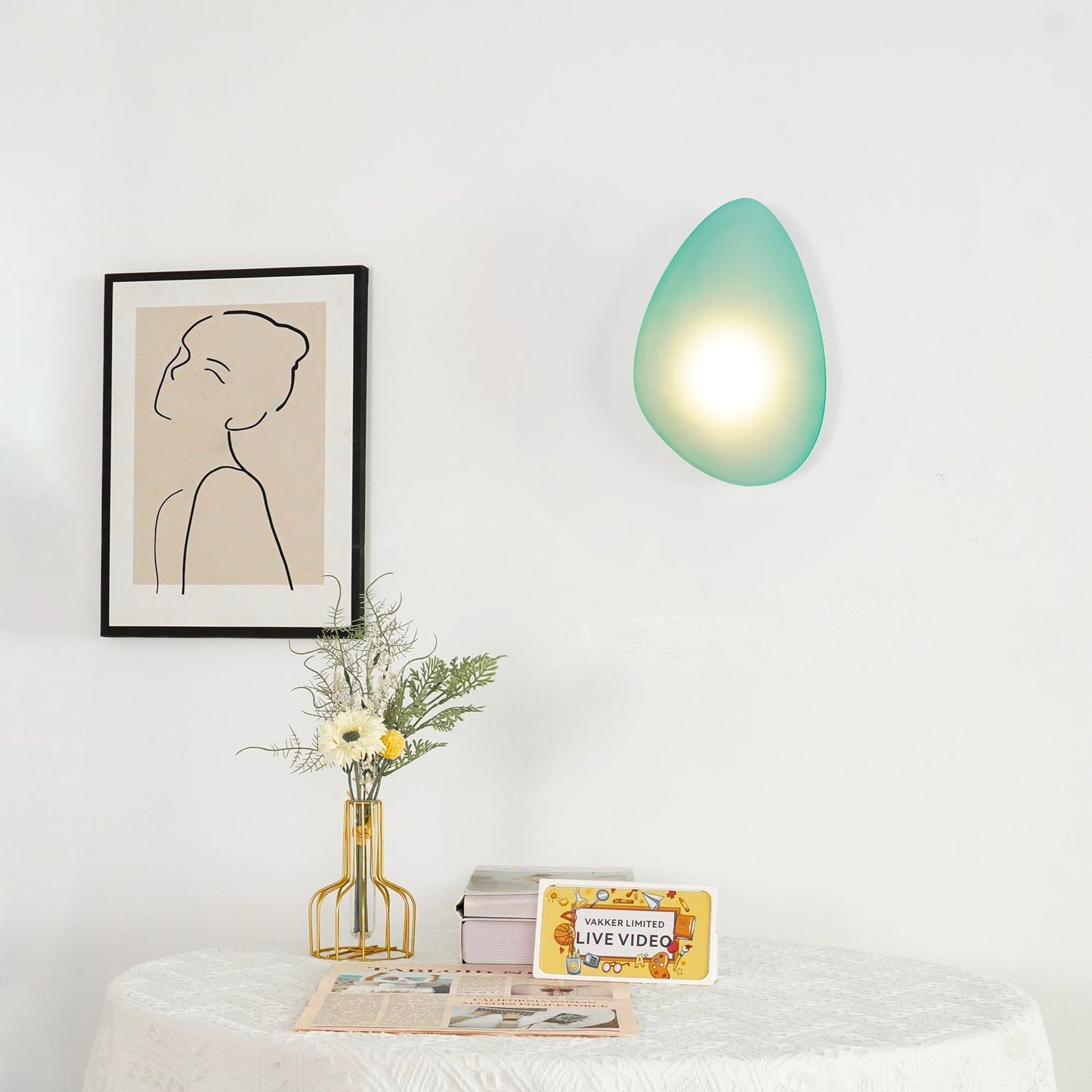 Vakkerlight Bubble Glass Wall Lamp Modern Translucent Pebble Design