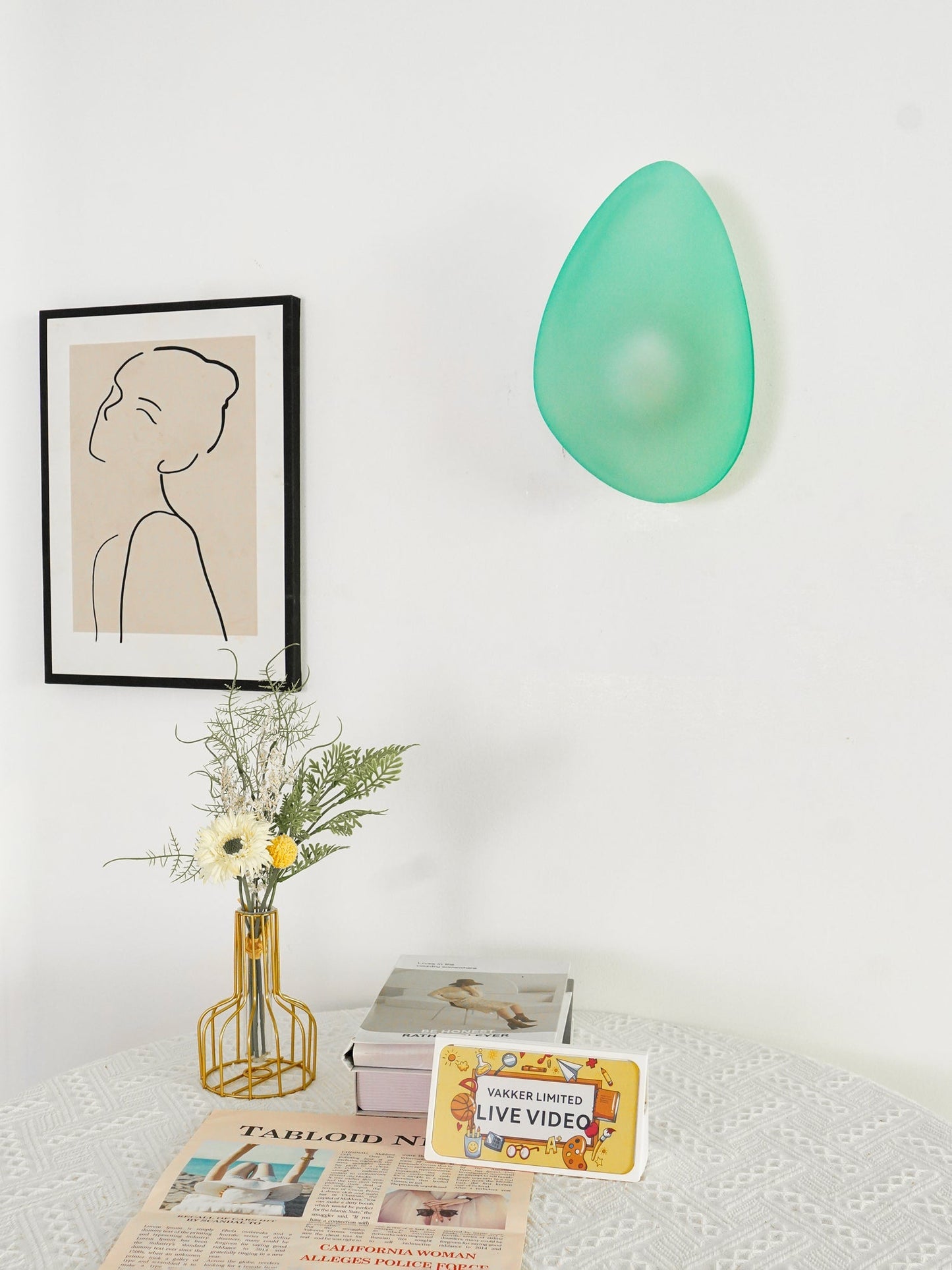 Vakkerlight Bubble Glass Wall Lamp Modern Translucent Pebble Design