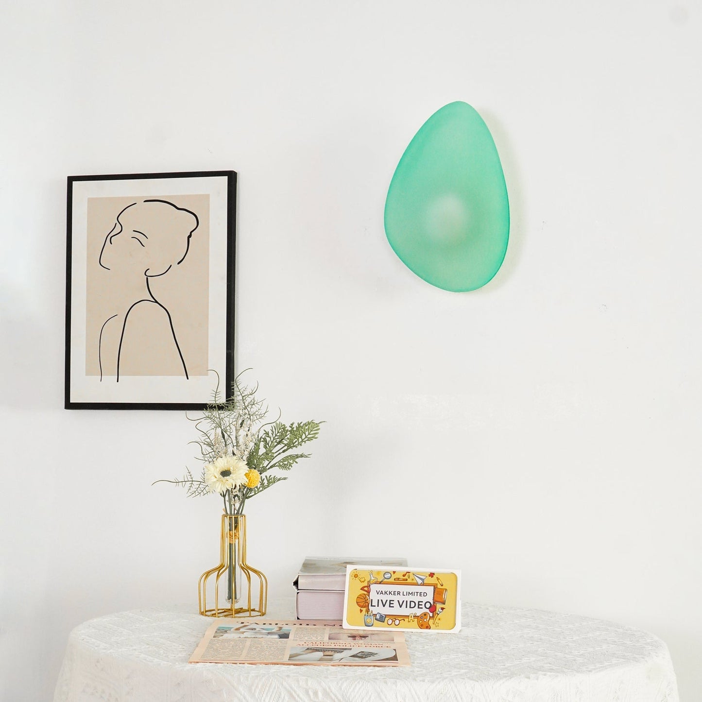 Vakkerlight Bubble Glass Wall Lamp Modern Translucent Pebble Design