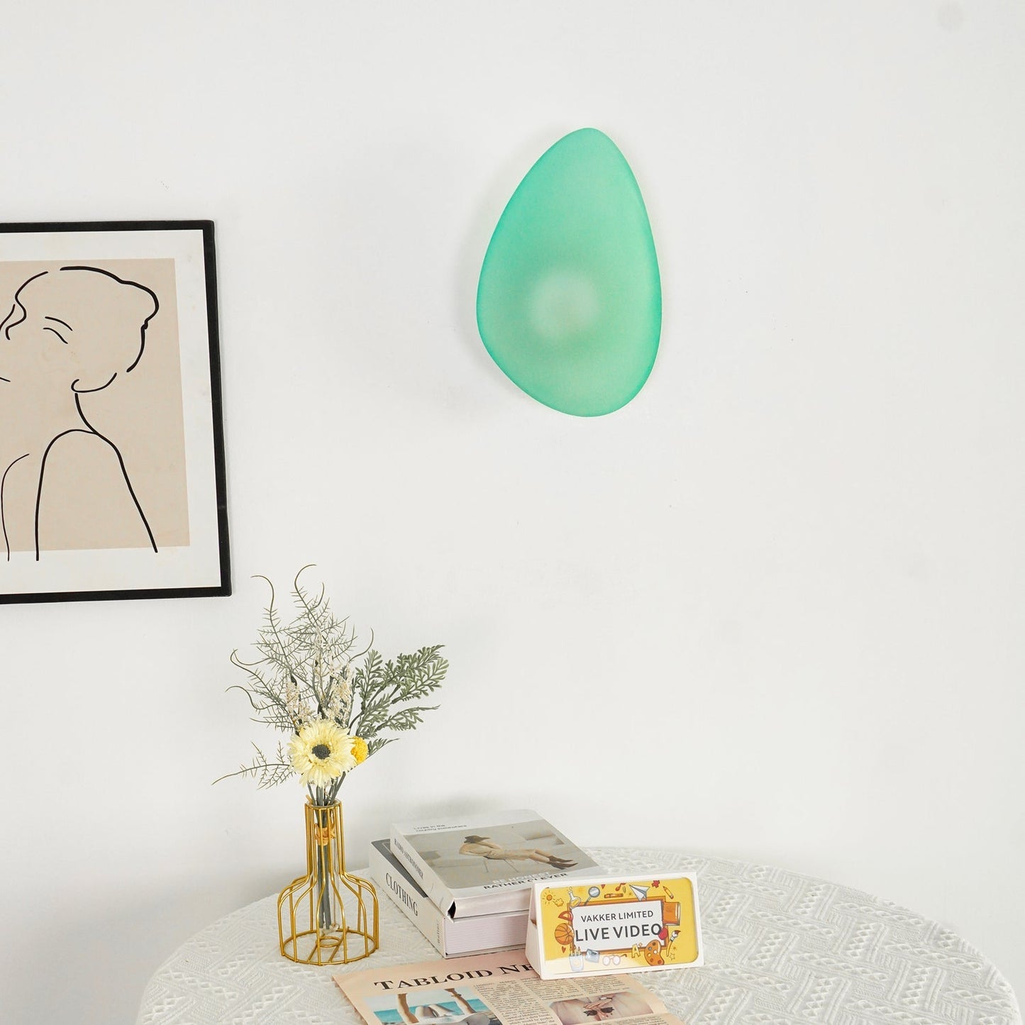 Vakkerlight Bubble Glass Wall Lamp Modern Translucent Pebble Design