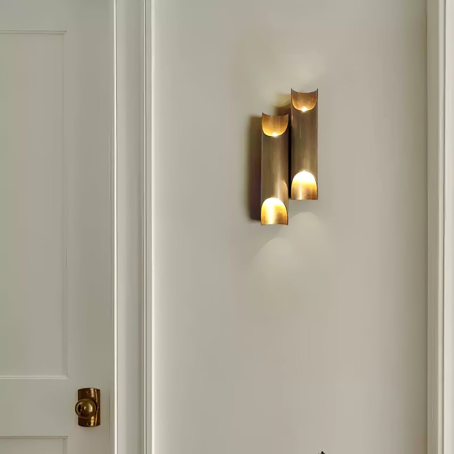 Elegant Callahan Brass Wall Lamp with Dual-Tube Design