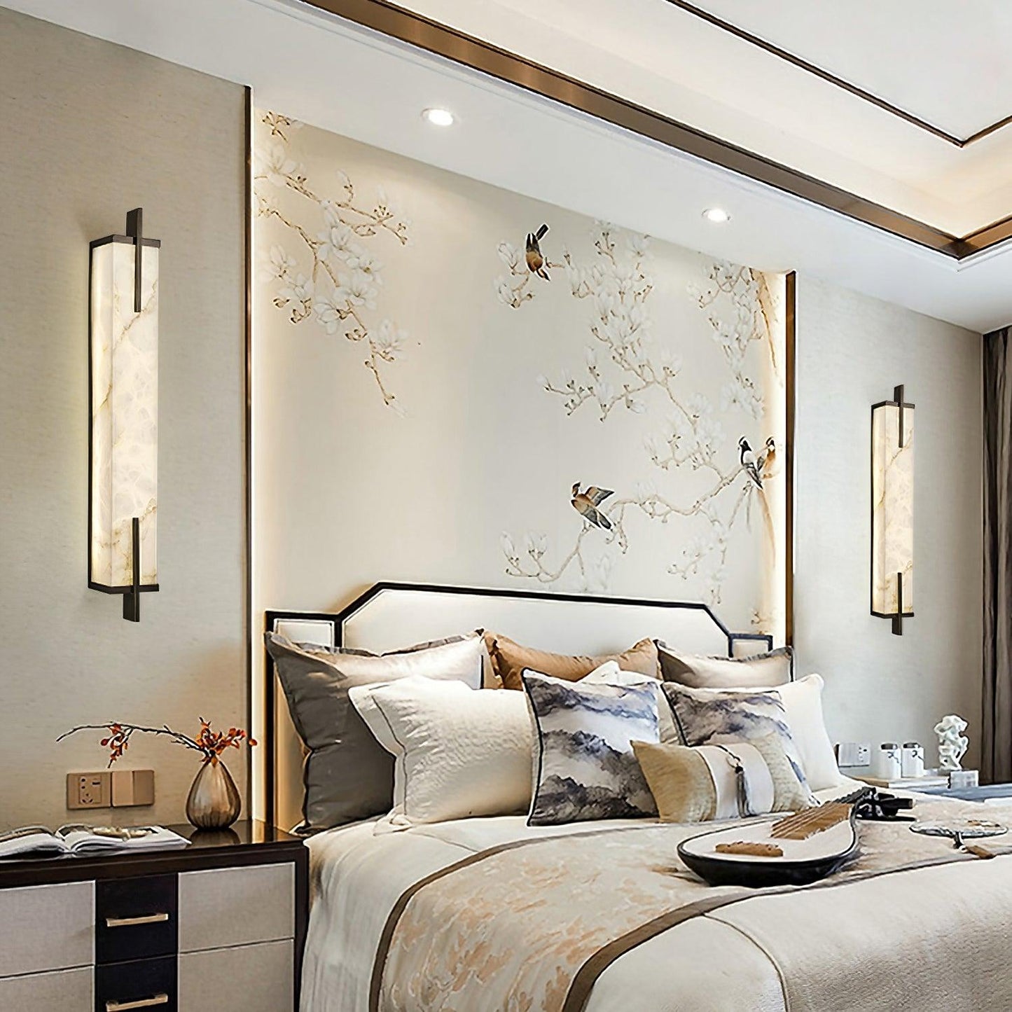 Calliope Wall Sconce Brass & Alabaster LED Light