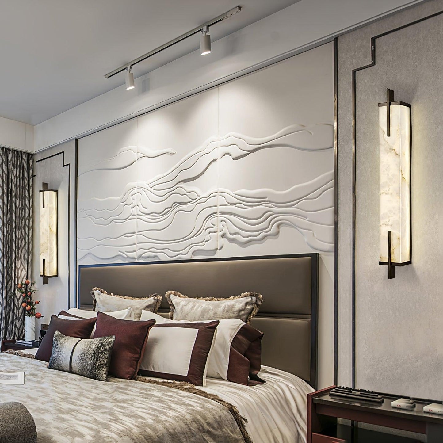 Calliope Wall Sconce Brass & Alabaster LED Light