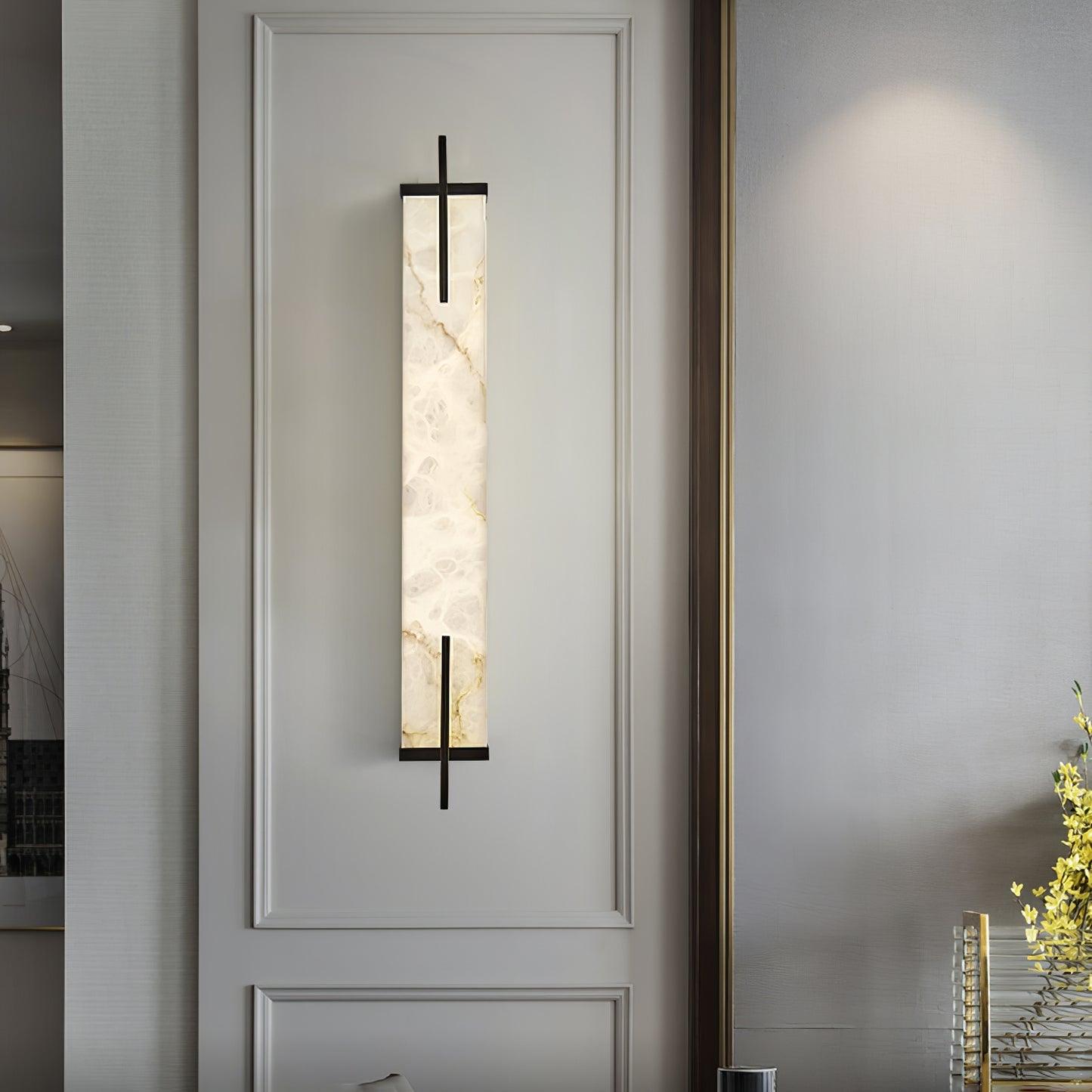 Calliope Wall Sconce Brass & Alabaster LED Light