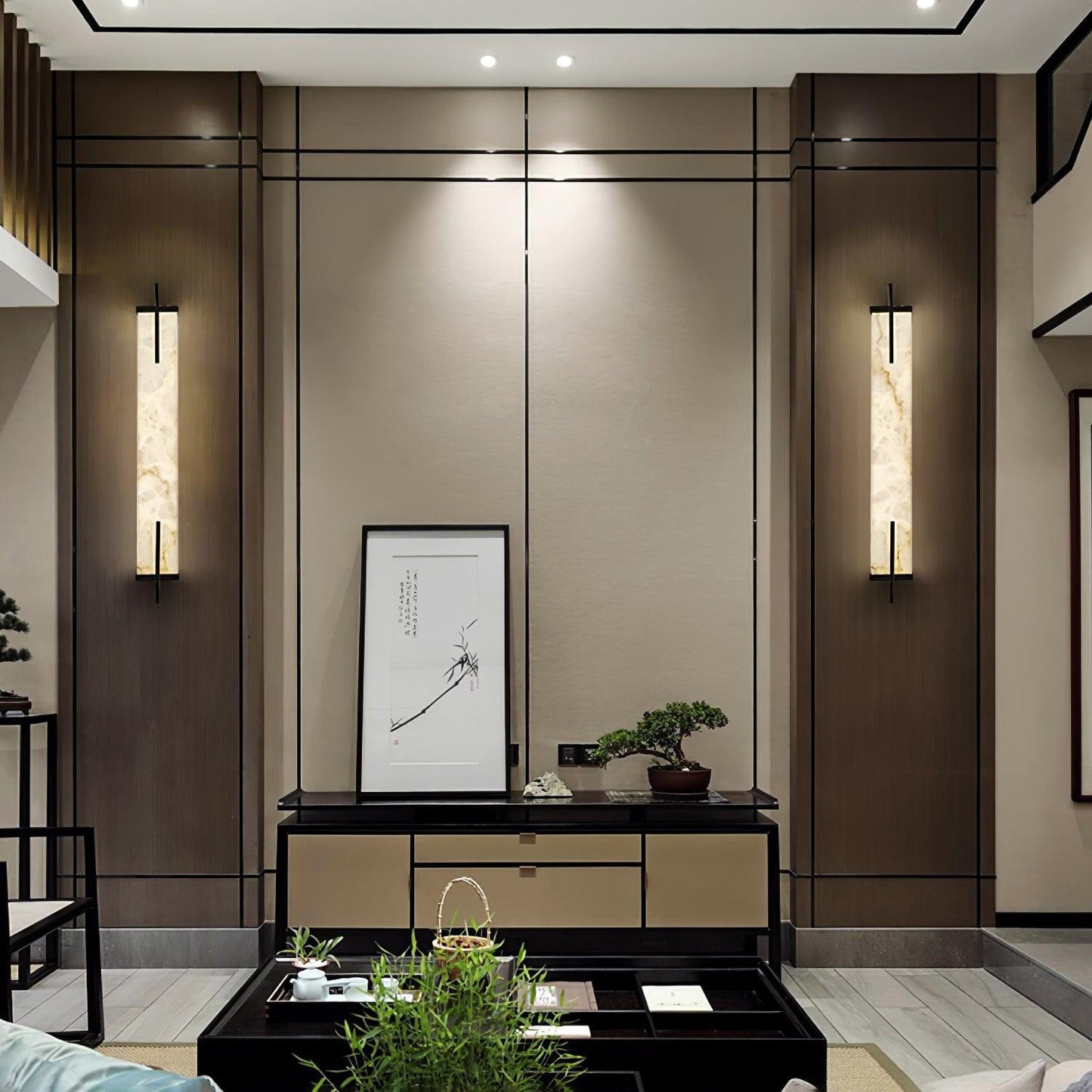Calliope Wall Sconce Brass & Alabaster LED Light