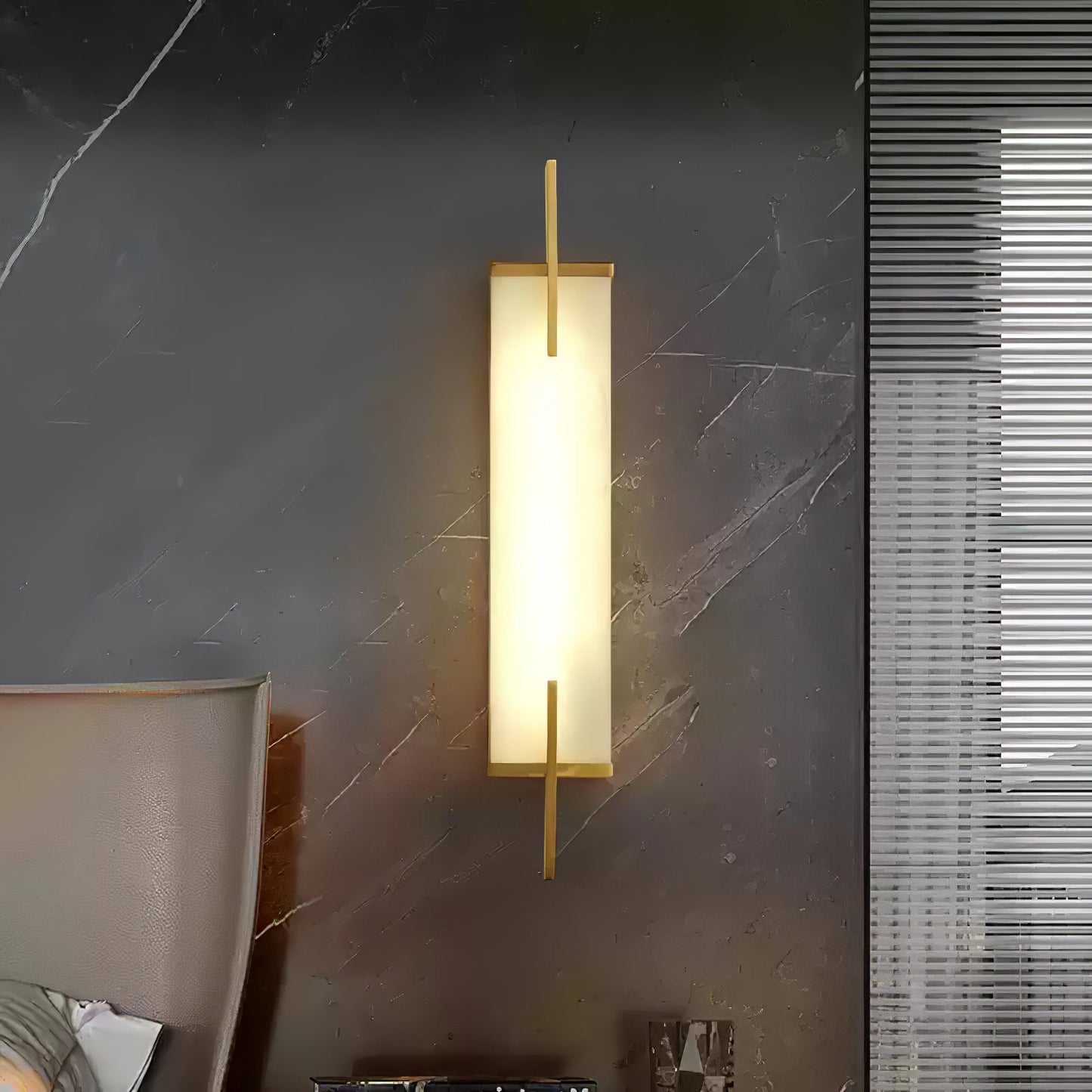 Calliope Wall Sconce Brass & Alabaster LED Light
