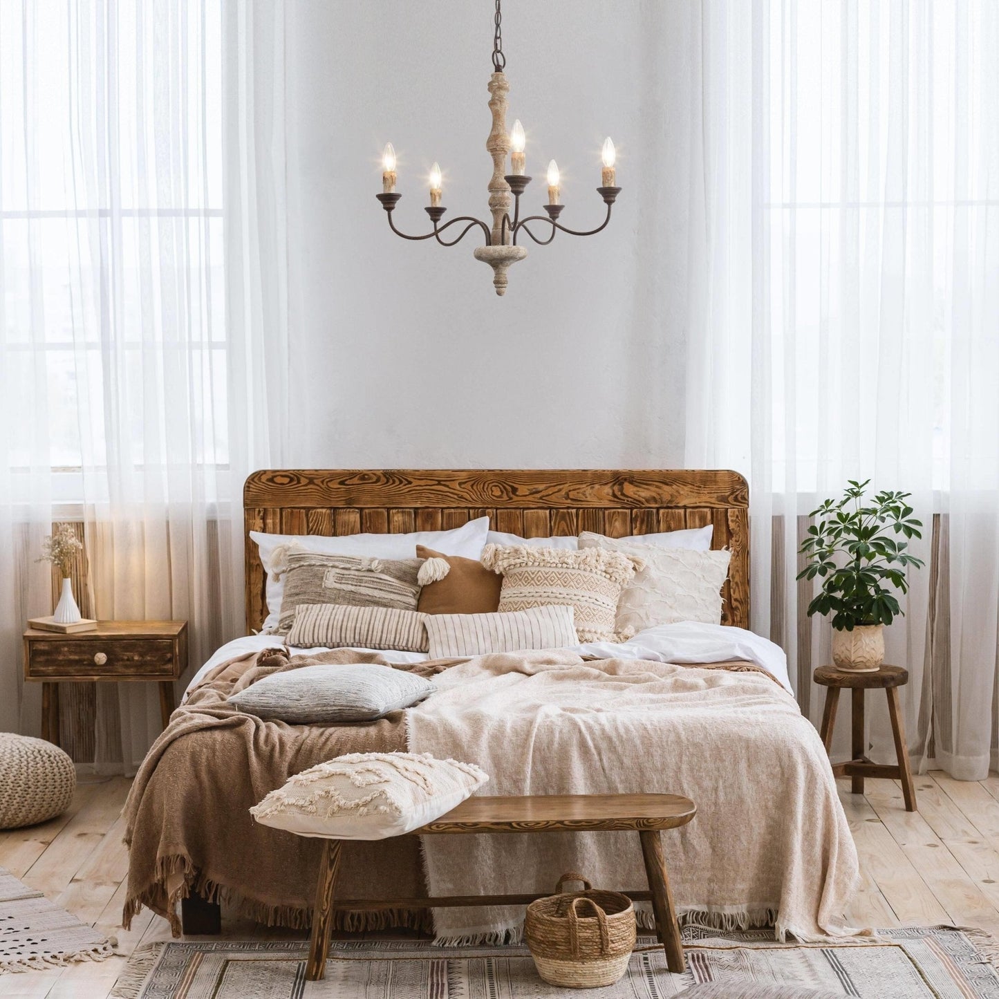 Candlestick Farmhouse chandelier - YIOSI