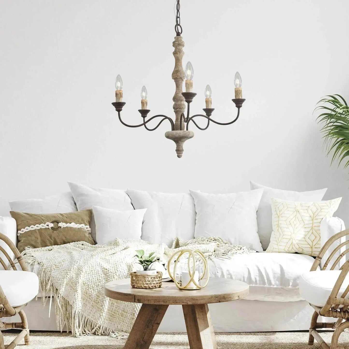 Candlestick Farmhouse chandelier - YIOSI