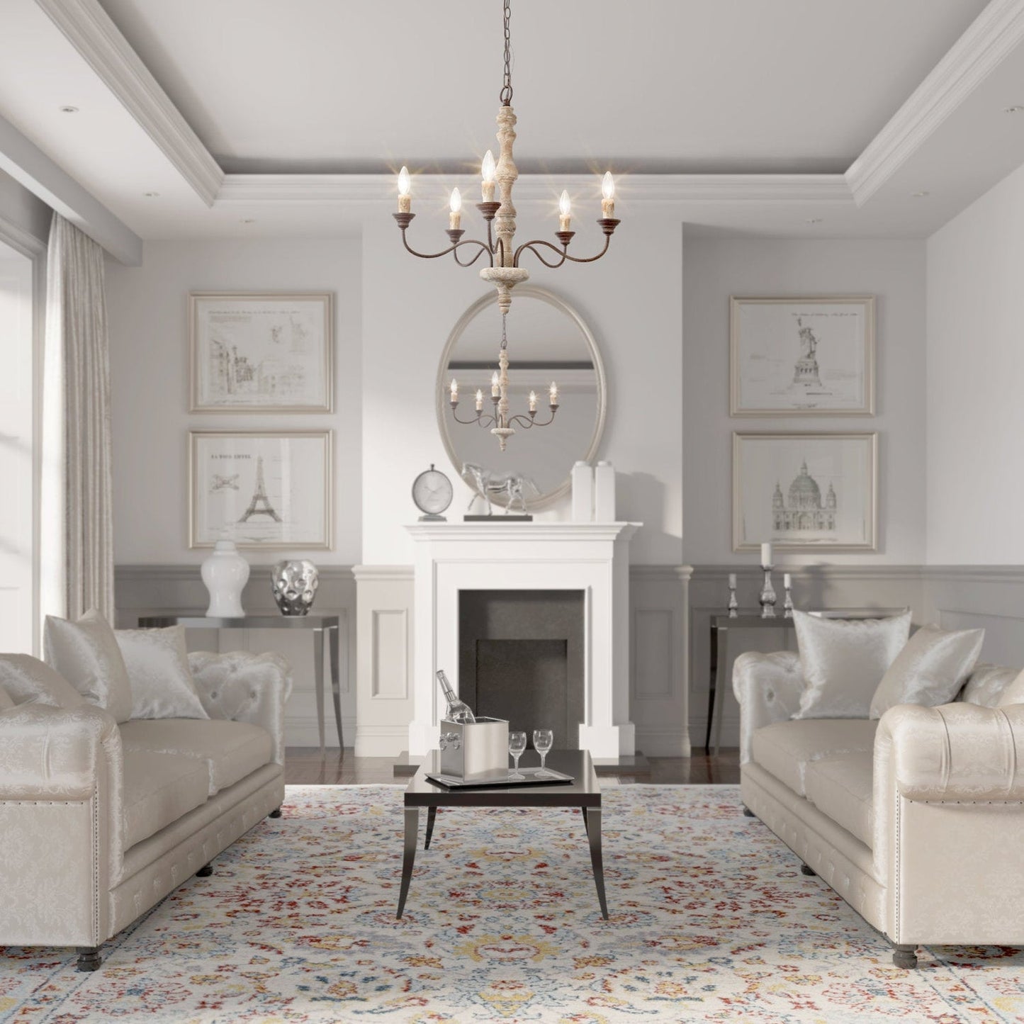 Candlestick Farmhouse chandelier - YIOSI