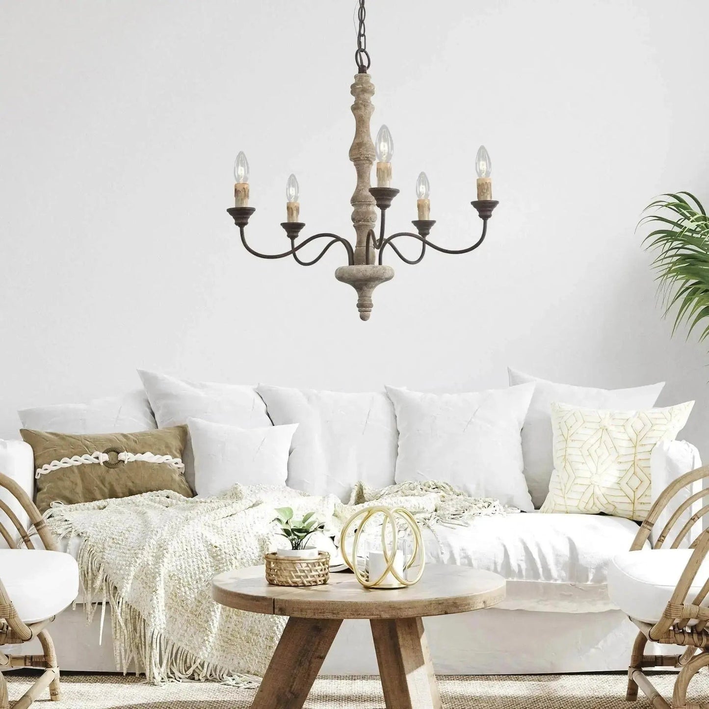 Candlestick Farmhouse chandelier - YIOSI