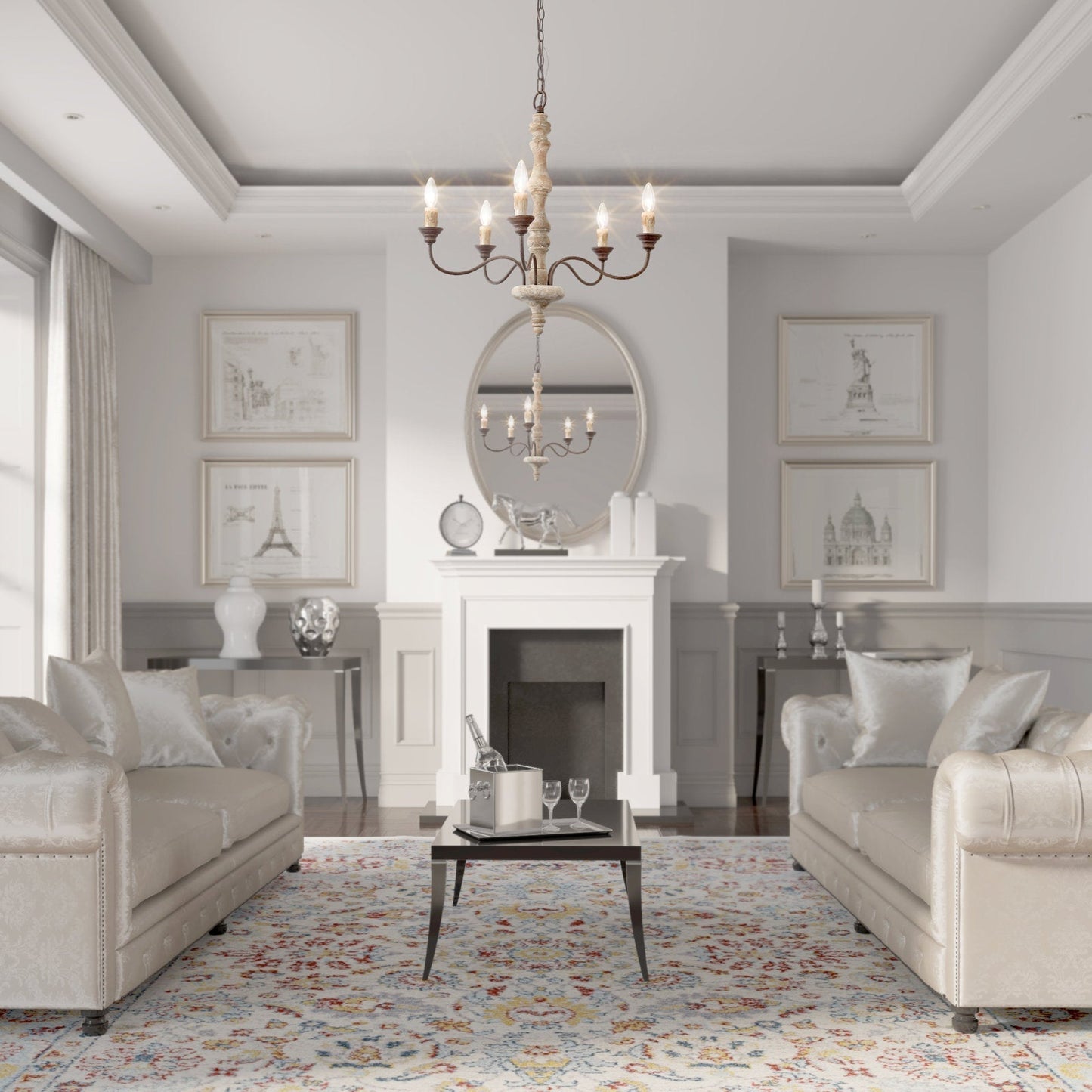 Candlestick Farmhouse chandelier - YIOSI