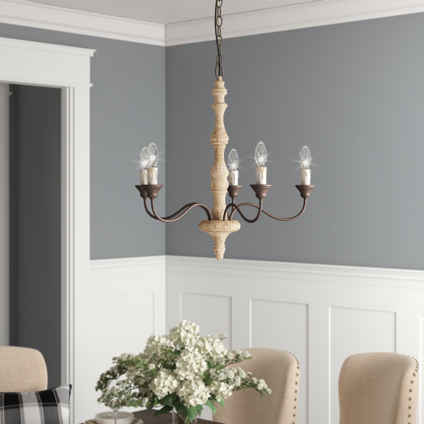Candlestick Farmhouse chandelier - YIOSI
