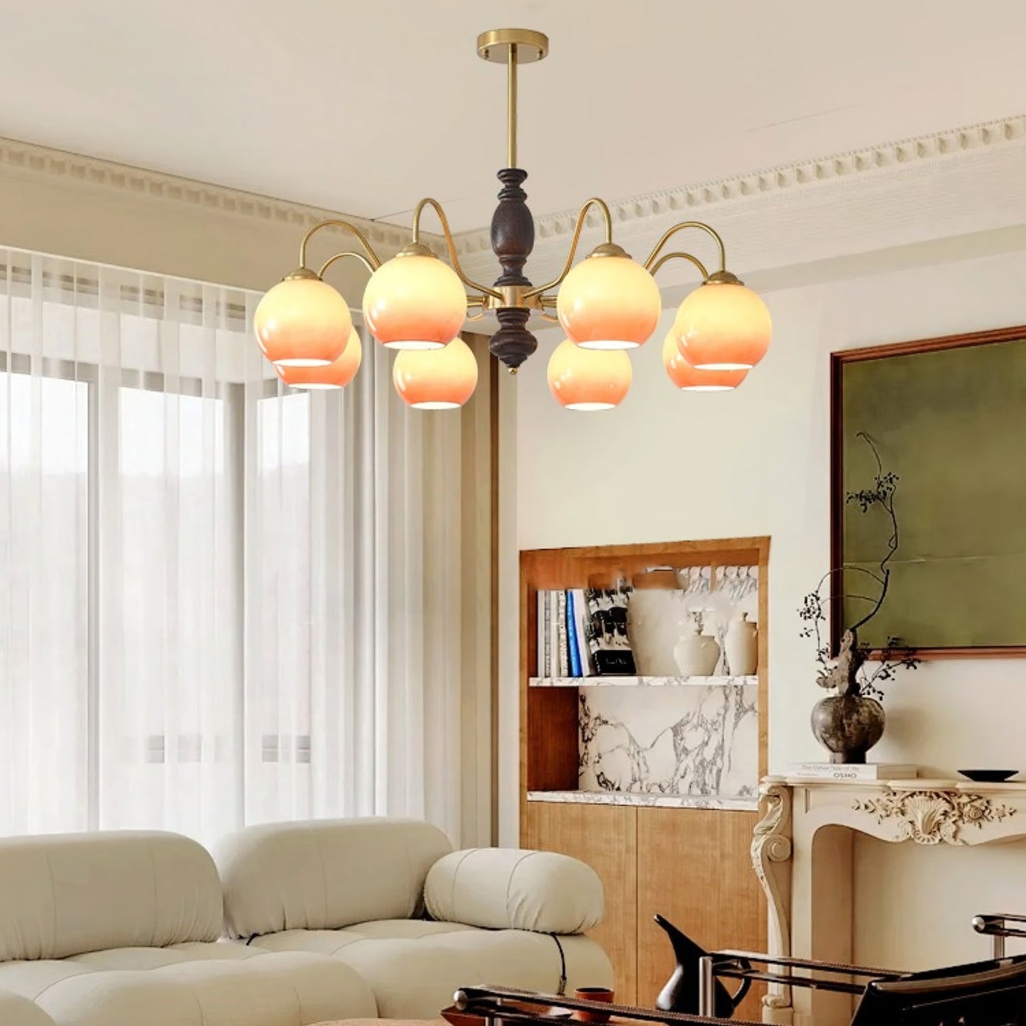 Caramel Orb Chandelier - YIOSI