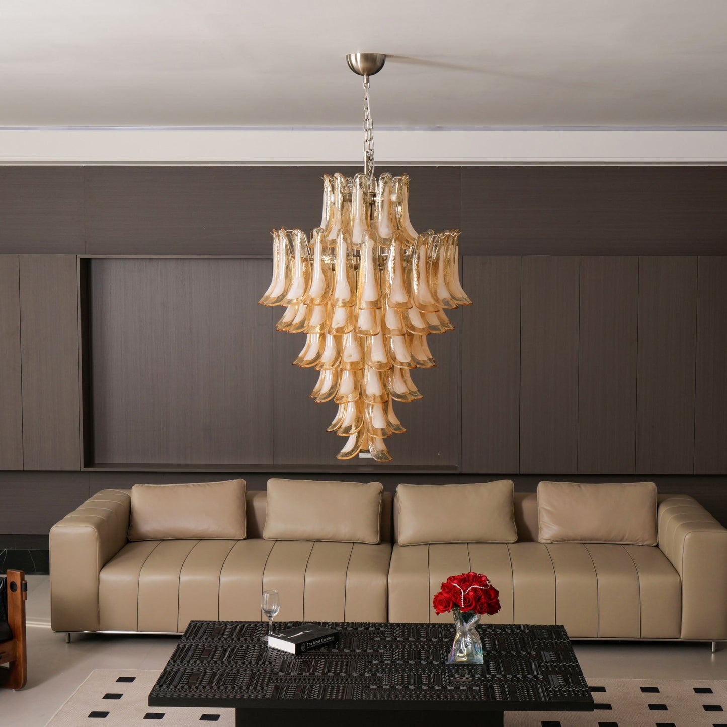 Yellow Murano Glass Petals Chandelier - YIOSI