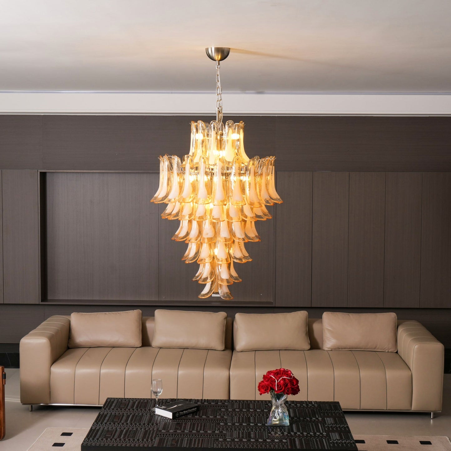 Yellow Murano Glass Petals Chandelier - YIOSI