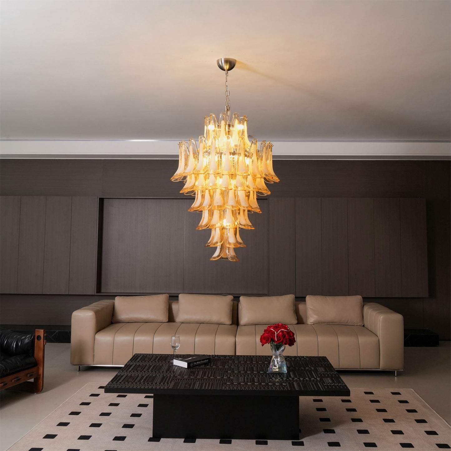 Yellow Murano Glass Petals Chandelier - YIOSI
