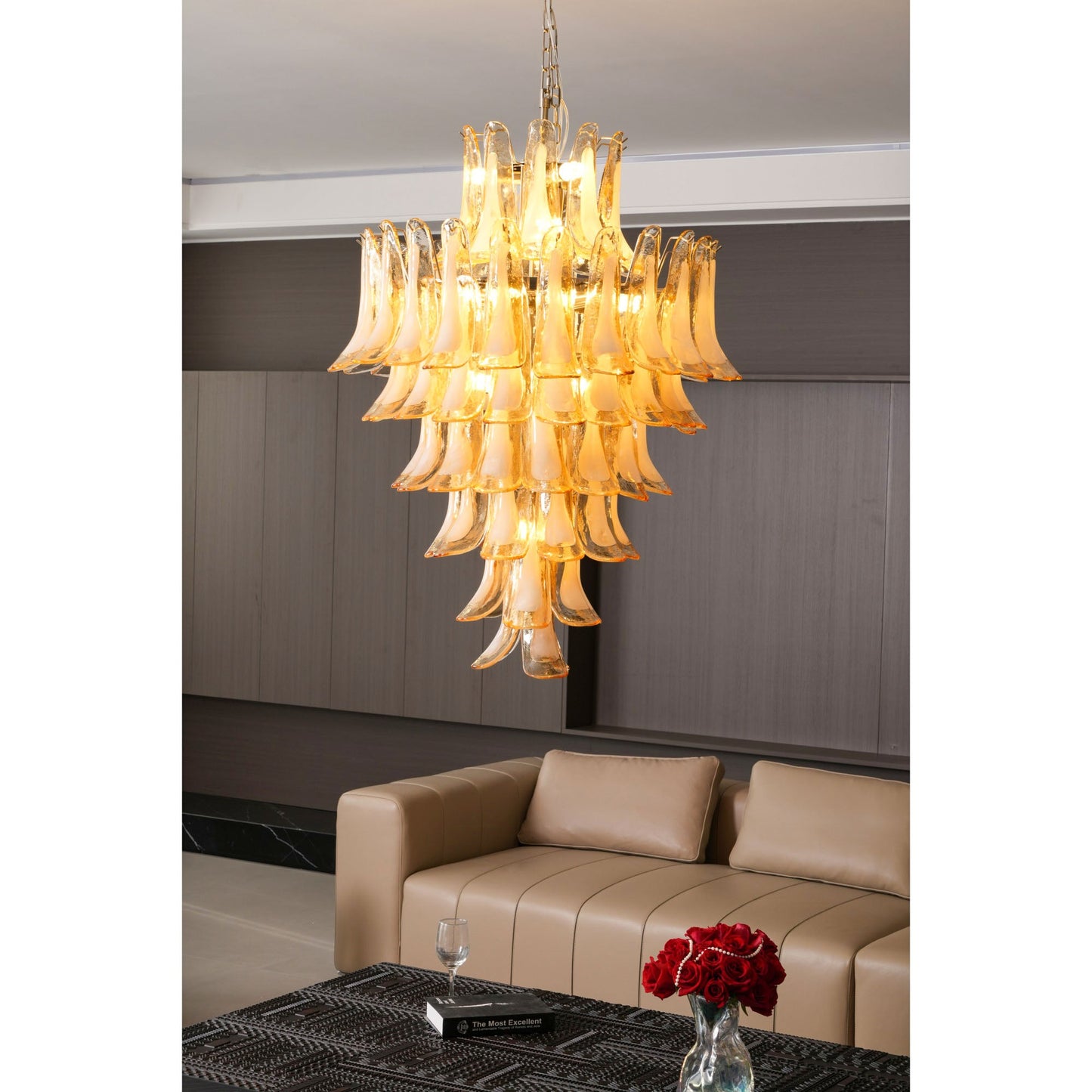 Yellow Murano Glass Petals Chandelier - YIOSI