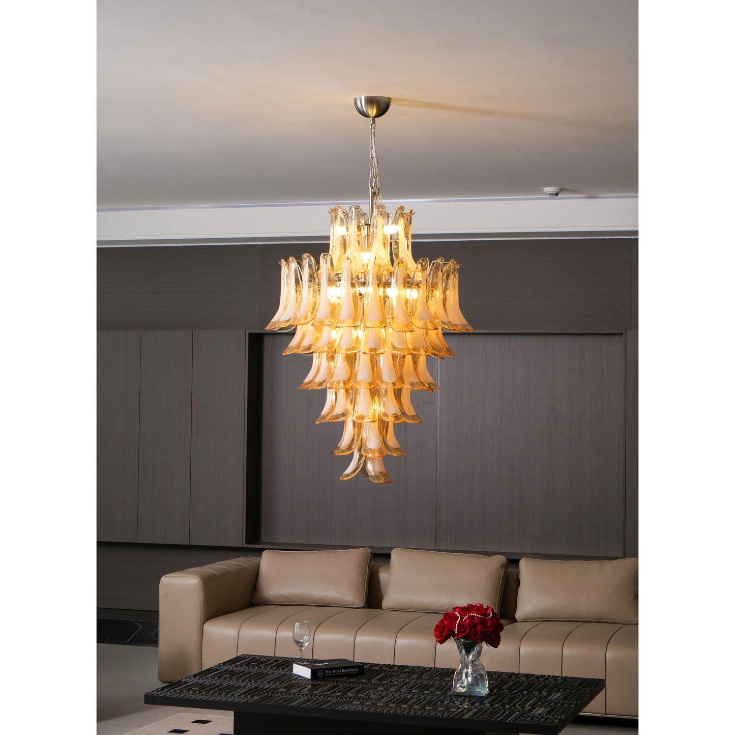 Yellow Murano Glass Petals Chandelier - YIOSI