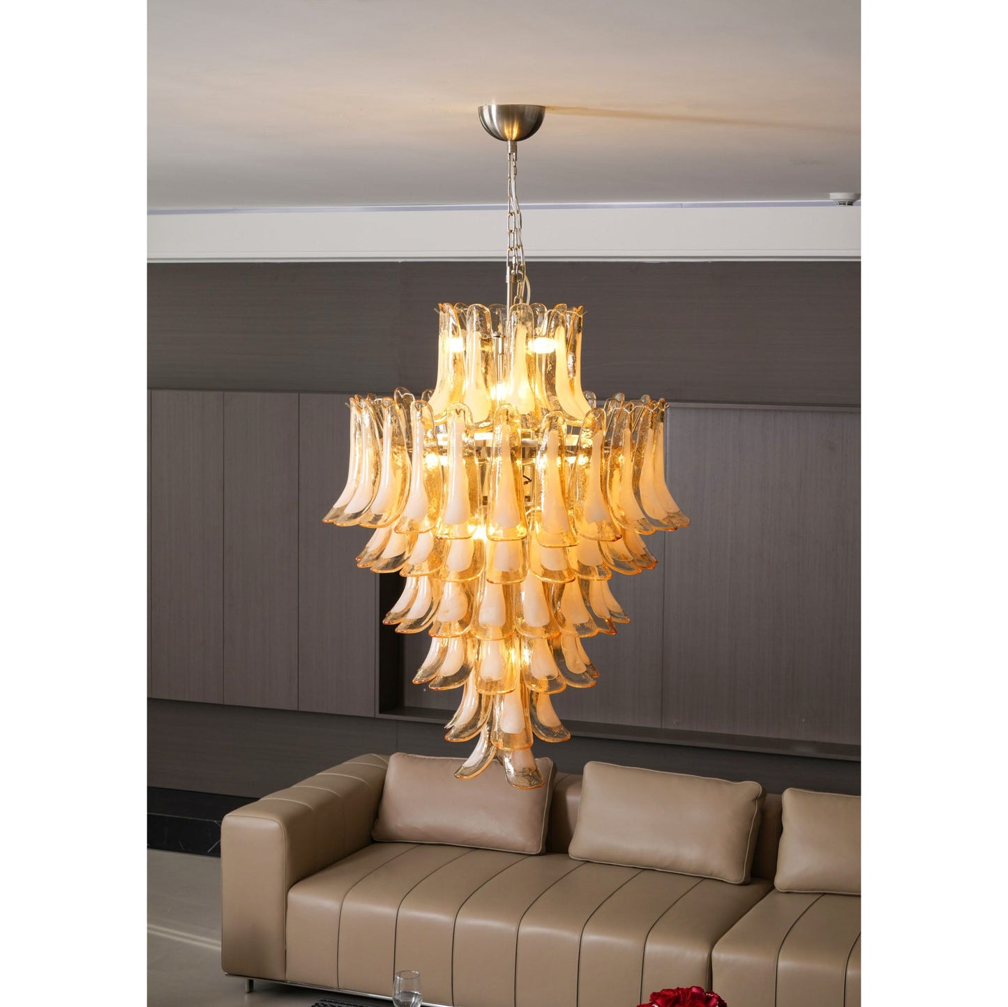 Yellow Murano Glass Petals Chandelier - YIOSI