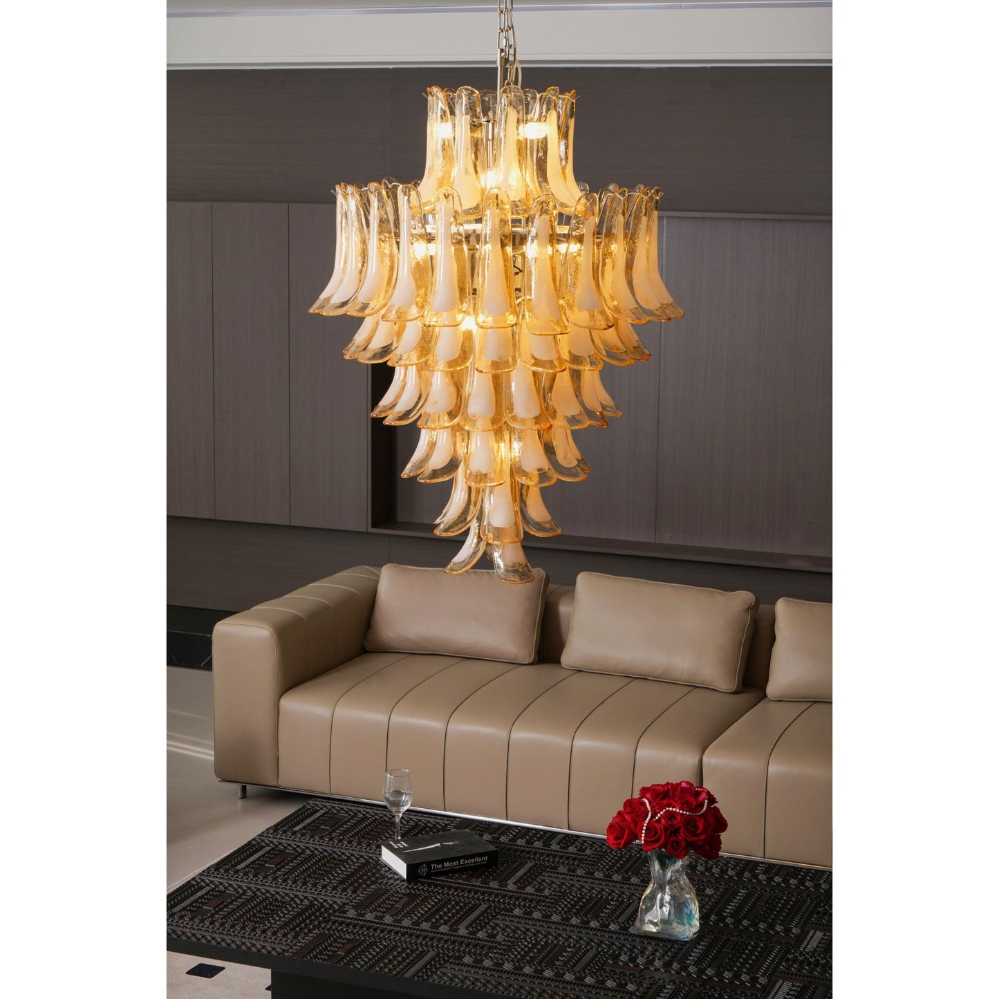 Yellow Murano Glass Petals Chandelier - YIOSI
