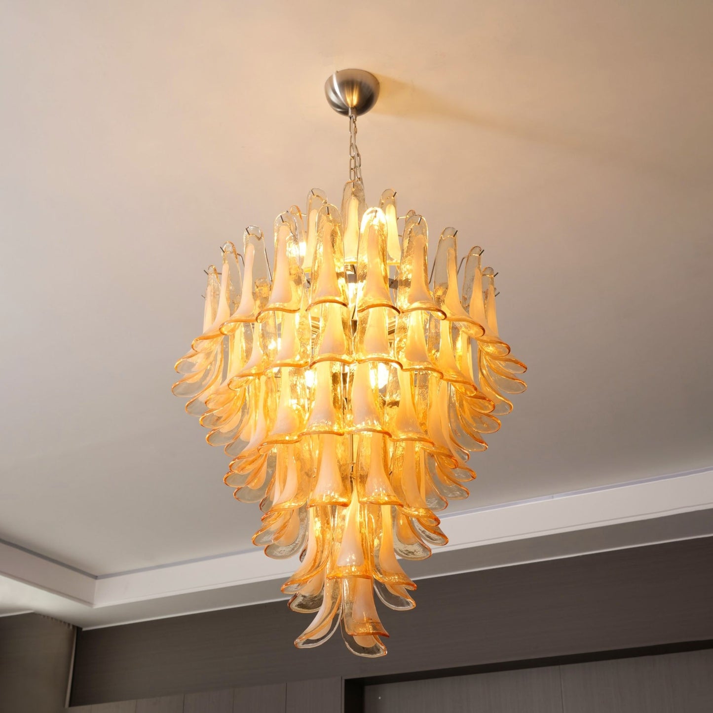 Yellow Murano Glass Petals Chandelier - YIOSI