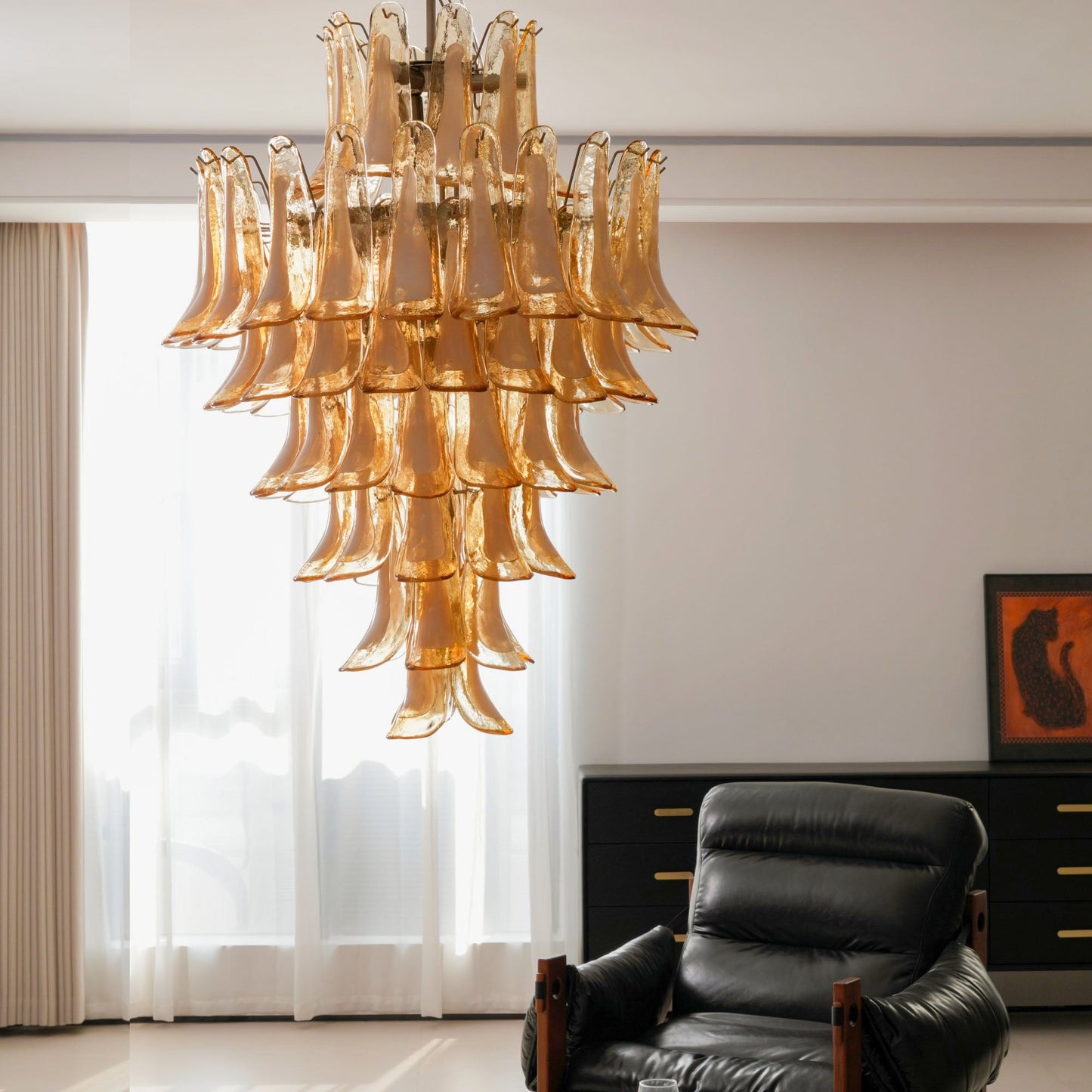 Yellow Murano Glass Petals Chandelier - YIOSI