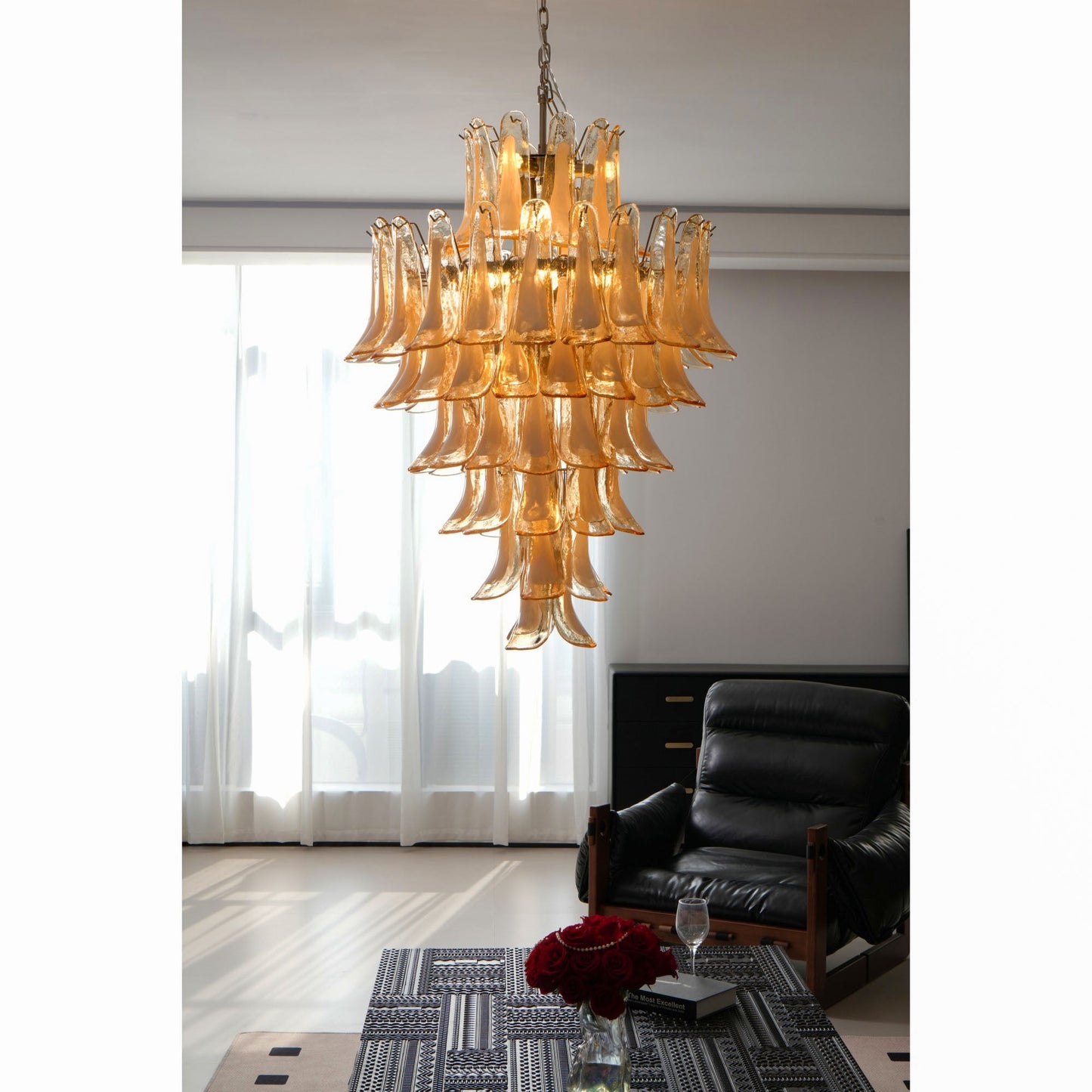 Yellow Murano Glass Petals Chandelier - YIOSI