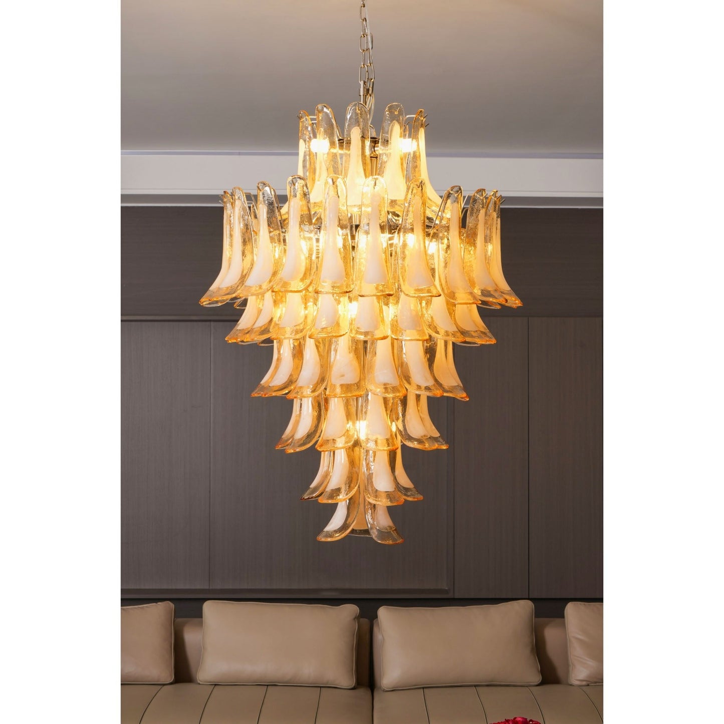 Yellow Murano Glass Petals Chandelier - YIOSI