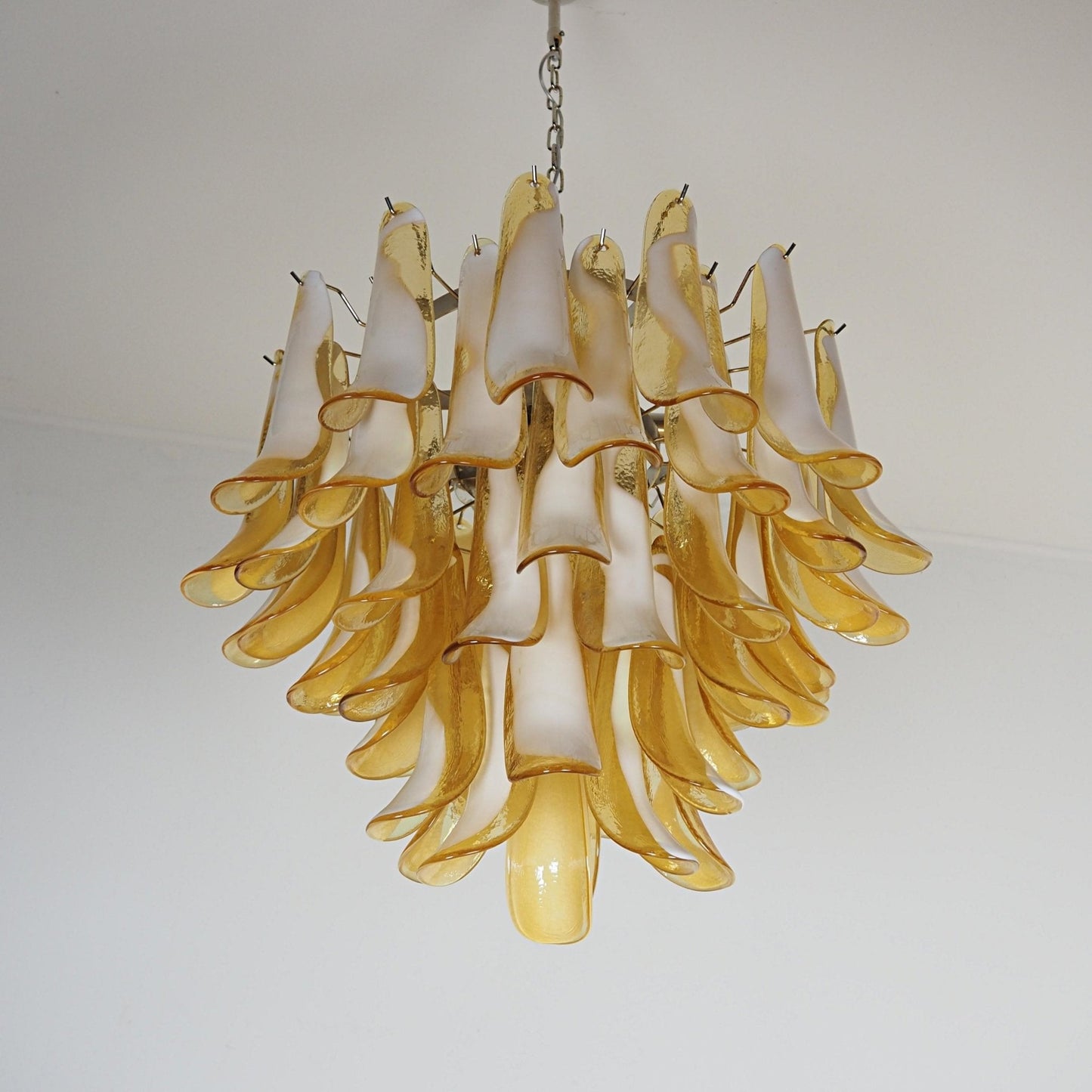 Amber Glass Murano Petals Chandelier - YIOSI