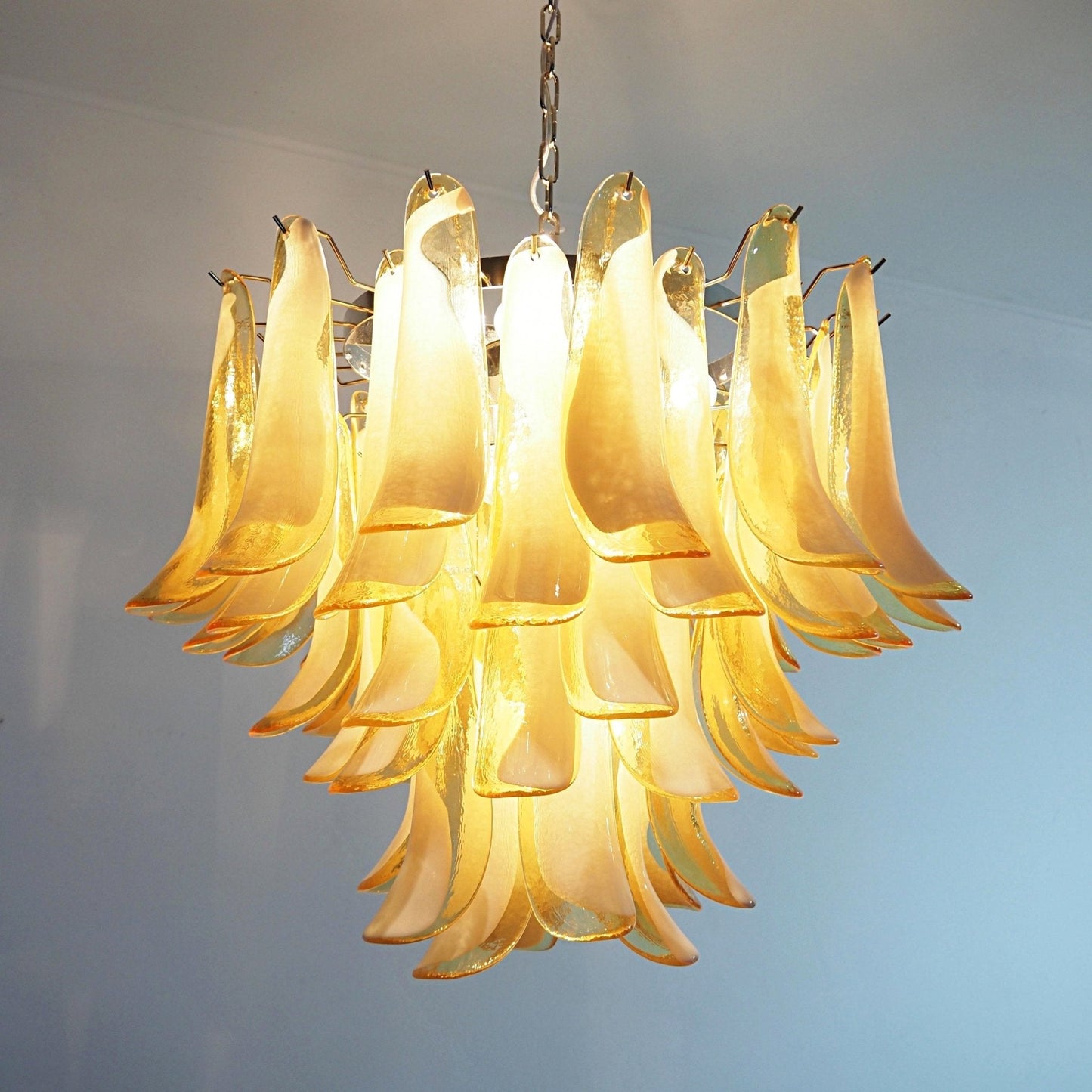 Amber Glass Murano Petals Chandelier - YIOSI