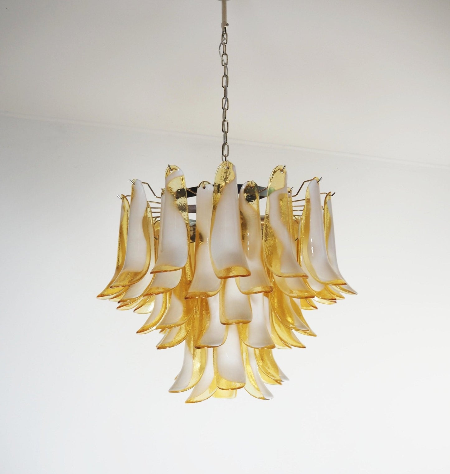 Amber Glass Murano Petals Chandelier - YIOSI