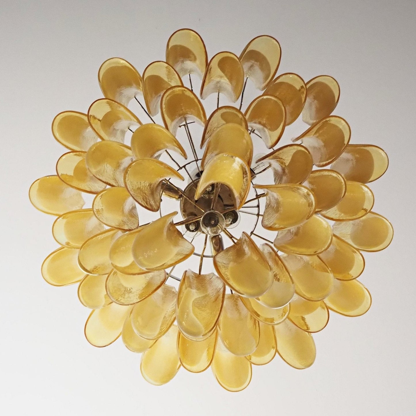 Amber Glass Murano Petals Chandelier - YIOSI