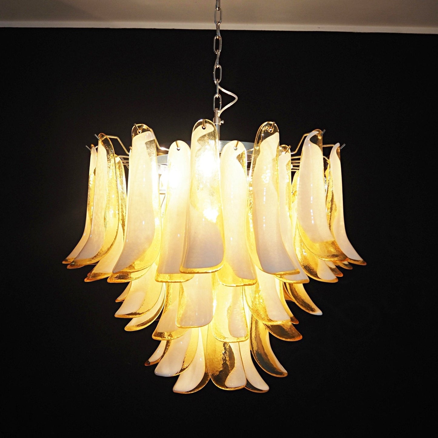 Amber Glass Murano Petals Chandelier - YIOSI