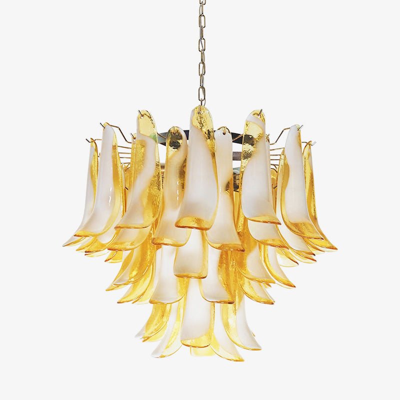 Amber Glass Murano Petals Chandelier - YIOSI